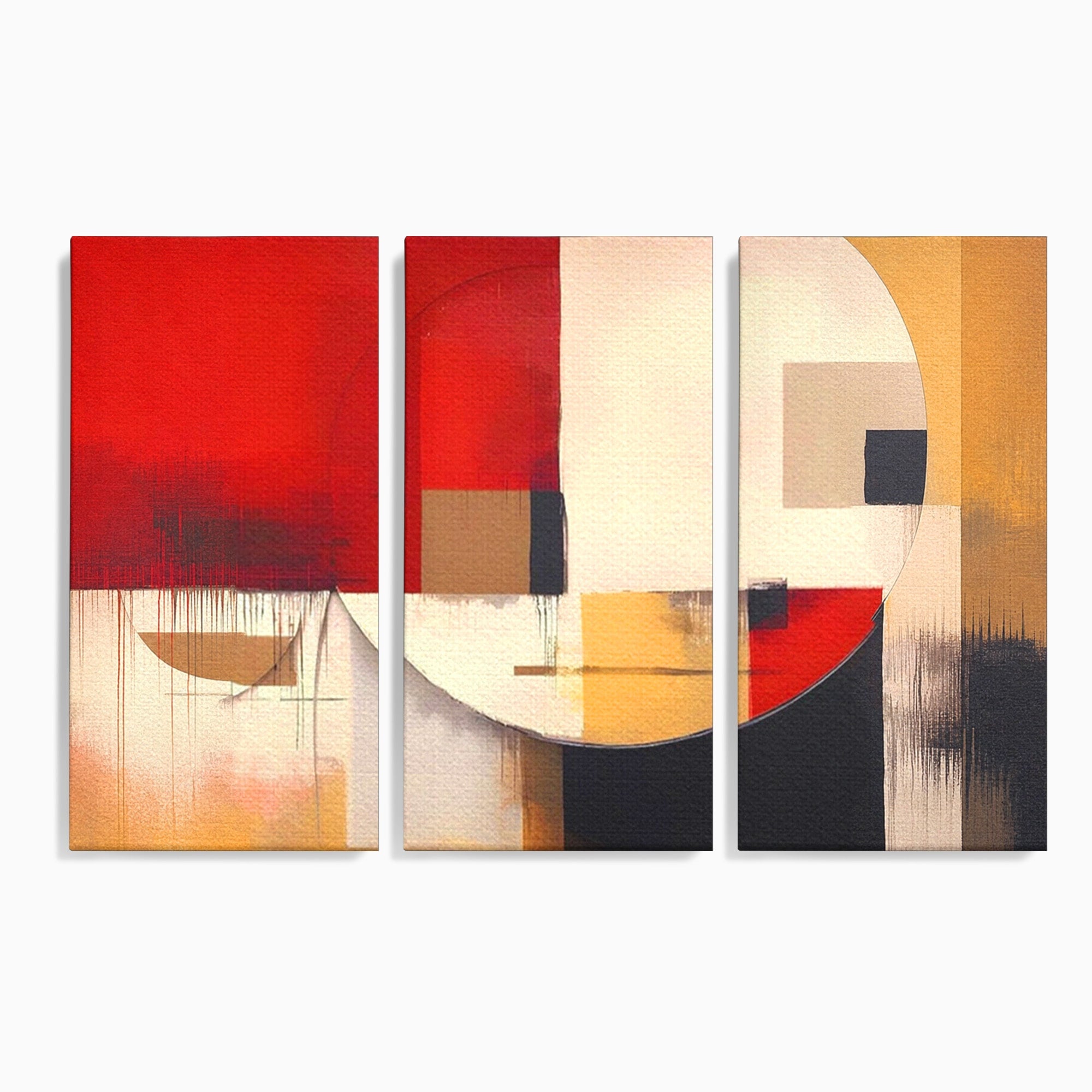 Set 3 Tablouri Canvas Premium LuxCanva® A3-1601, Stare Abstracta, Room, Decorativ, Sentimente, Interpretare, Contraste, Living, Culori Vibrante