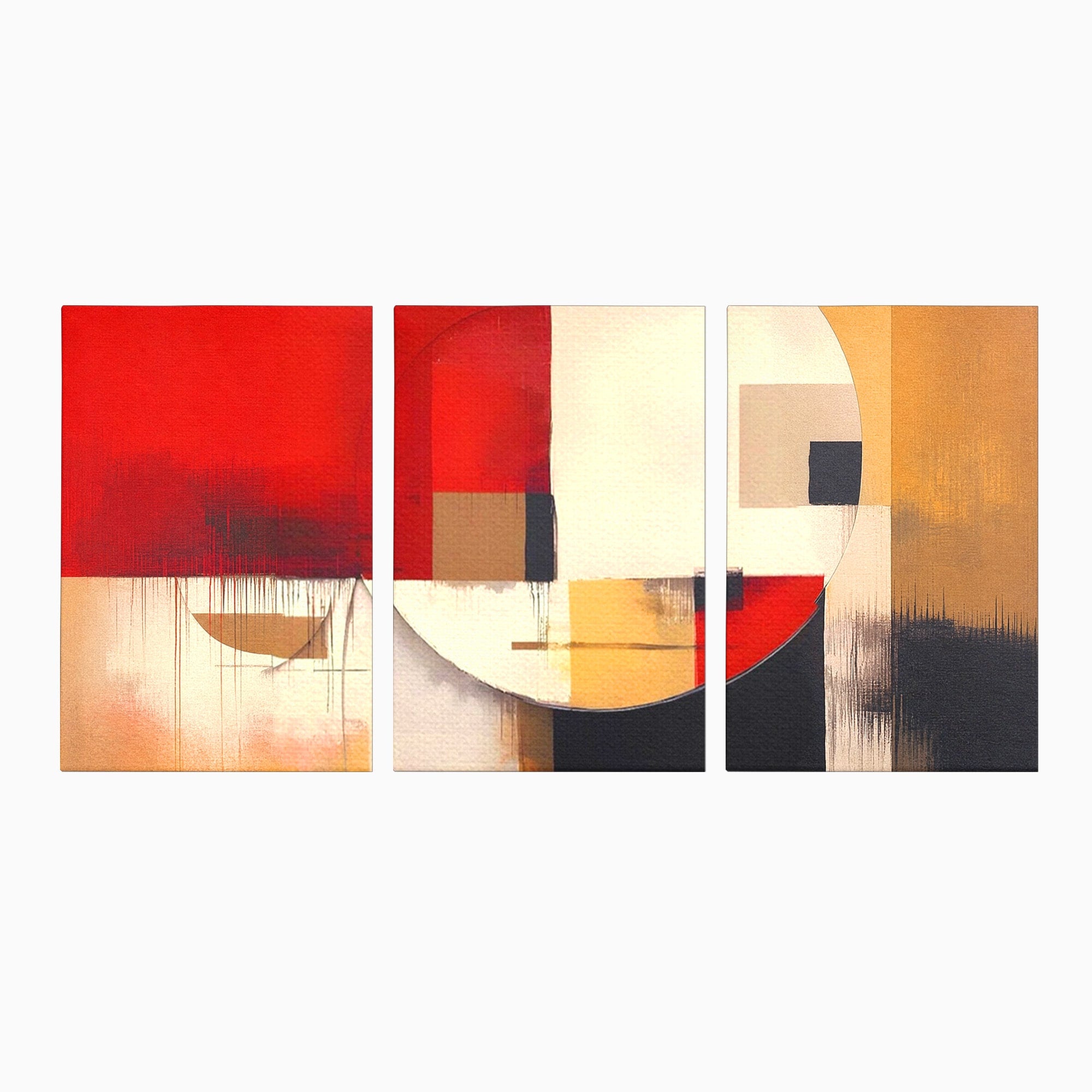 Set 3 Tablouri Canvas Premium LuxCanva® A3-1601, Stare Abstracta, Room, Decorativ, Sentimente, Interpretare, Contraste, Living, Culori Vibrante
