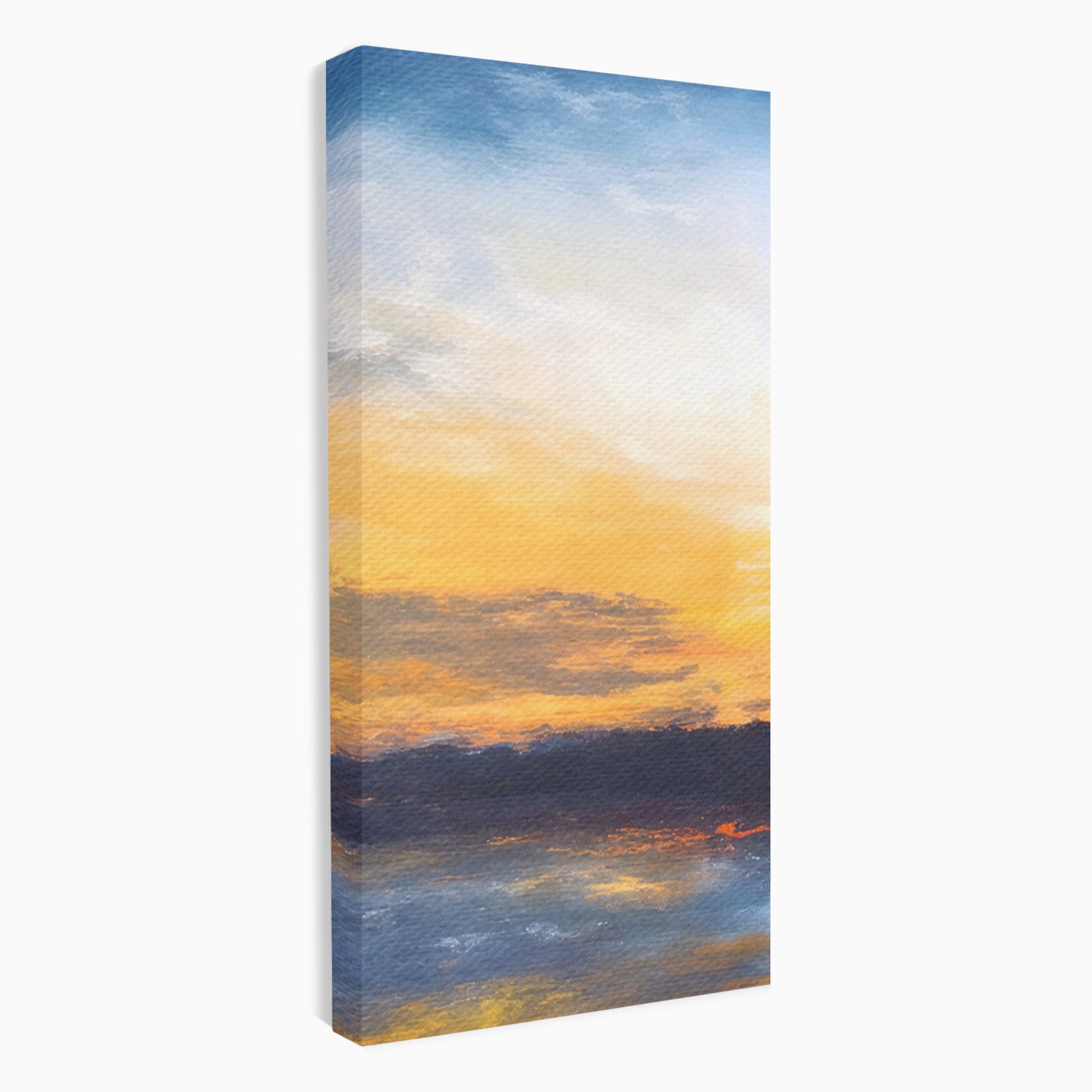 Set 3 Tablouri Canvas Premium LuxCanva® A3-1603, Un Apus Abstract, Living, Pastel, Mare, Soare, Nisip, Dormitor, Culori Vibrante