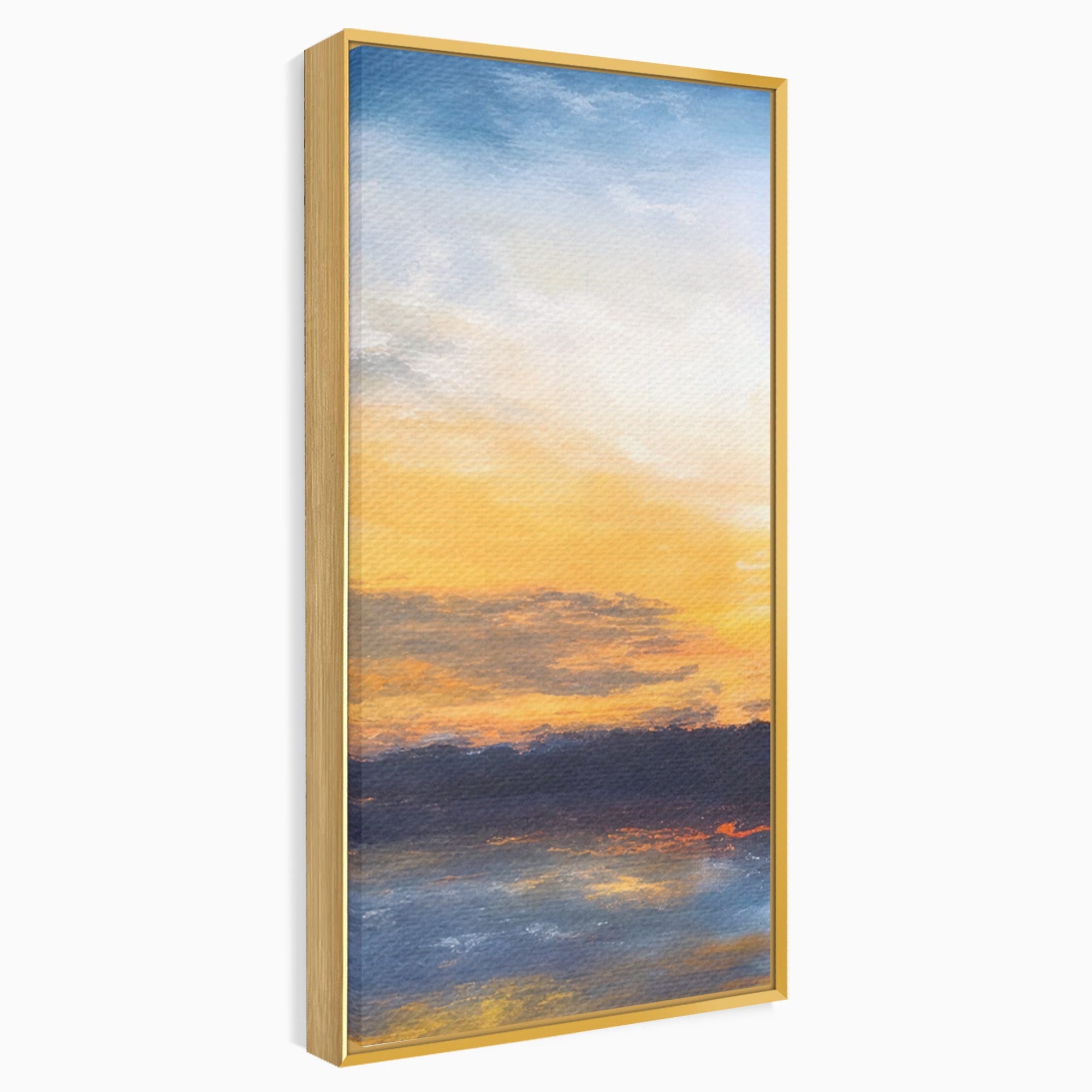 Set 3 Tablouri Canvas Premium LuxCanva® A3-1603, Un Apus Abstract, Living, Pastel, Mare, Soare, Nisip, Dormitor, Culori Vibrante