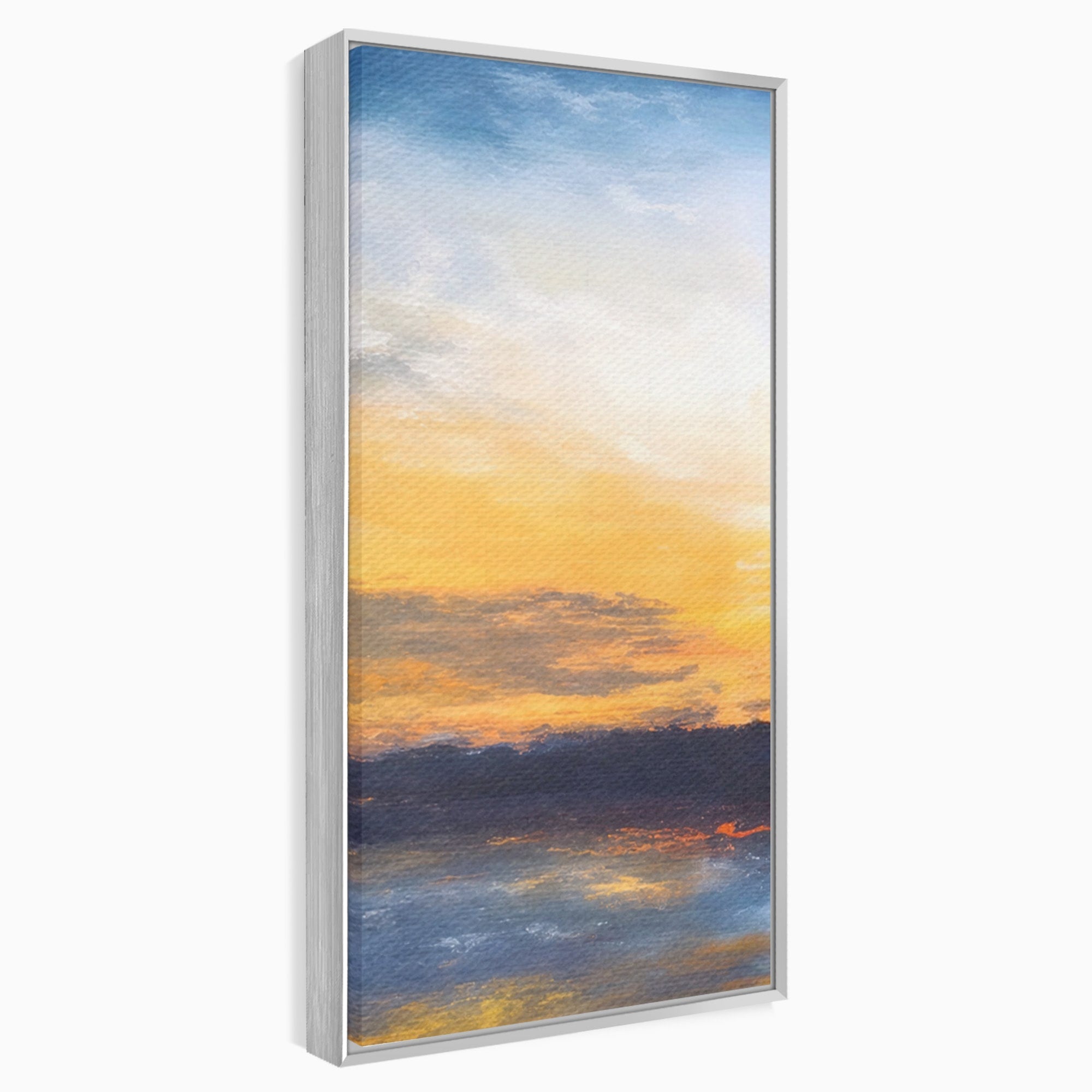 Set 3 Tablouri Canvas Premium LuxCanva® A3-1603, Un Apus Abstract, Living, Pastel, Mare, Soare, Nisip, Dormitor, Culori Vibrante