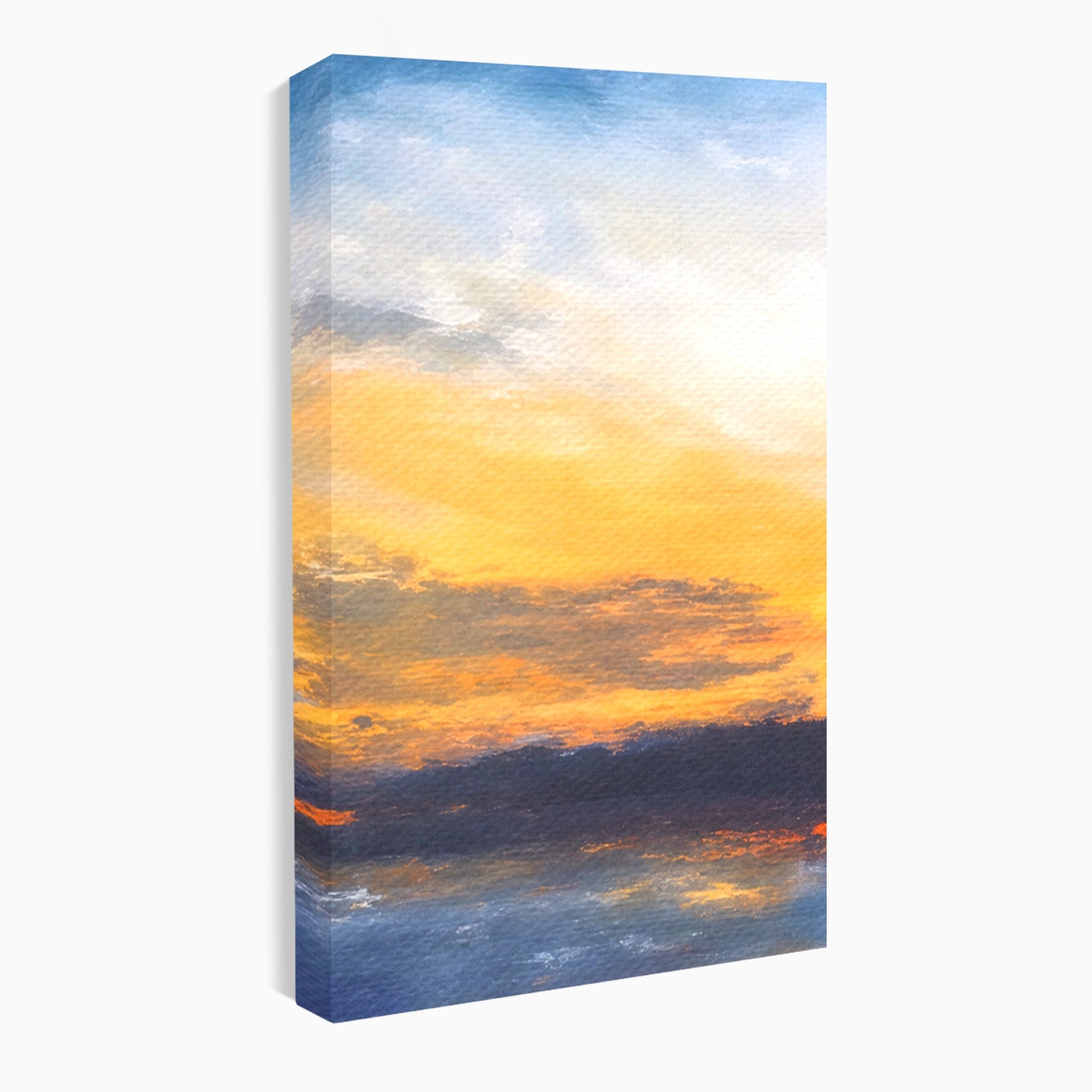 Set 3 Tablouri Canvas Premium LuxCanva® A3-1603, Un Apus Abstract, Living, Pastel, Mare, Soare, Nisip, Dormitor, Culori Vibrante