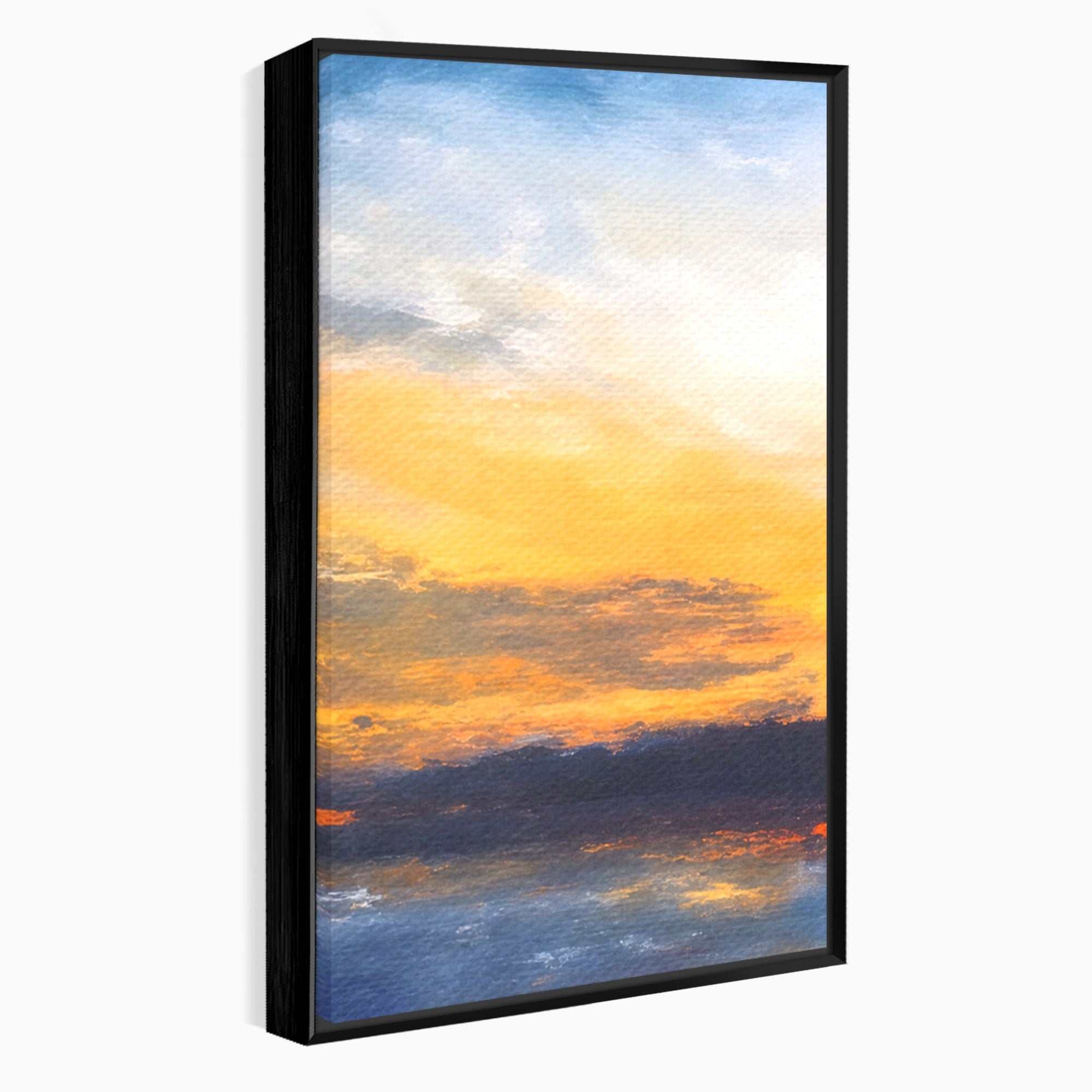 Set 3 Tablouri Canvas Premium LuxCanva® A3-1603, Un Apus Abstract, Living, Pastel, Mare, Soare, Nisip, Dormitor, Culori Vibrante