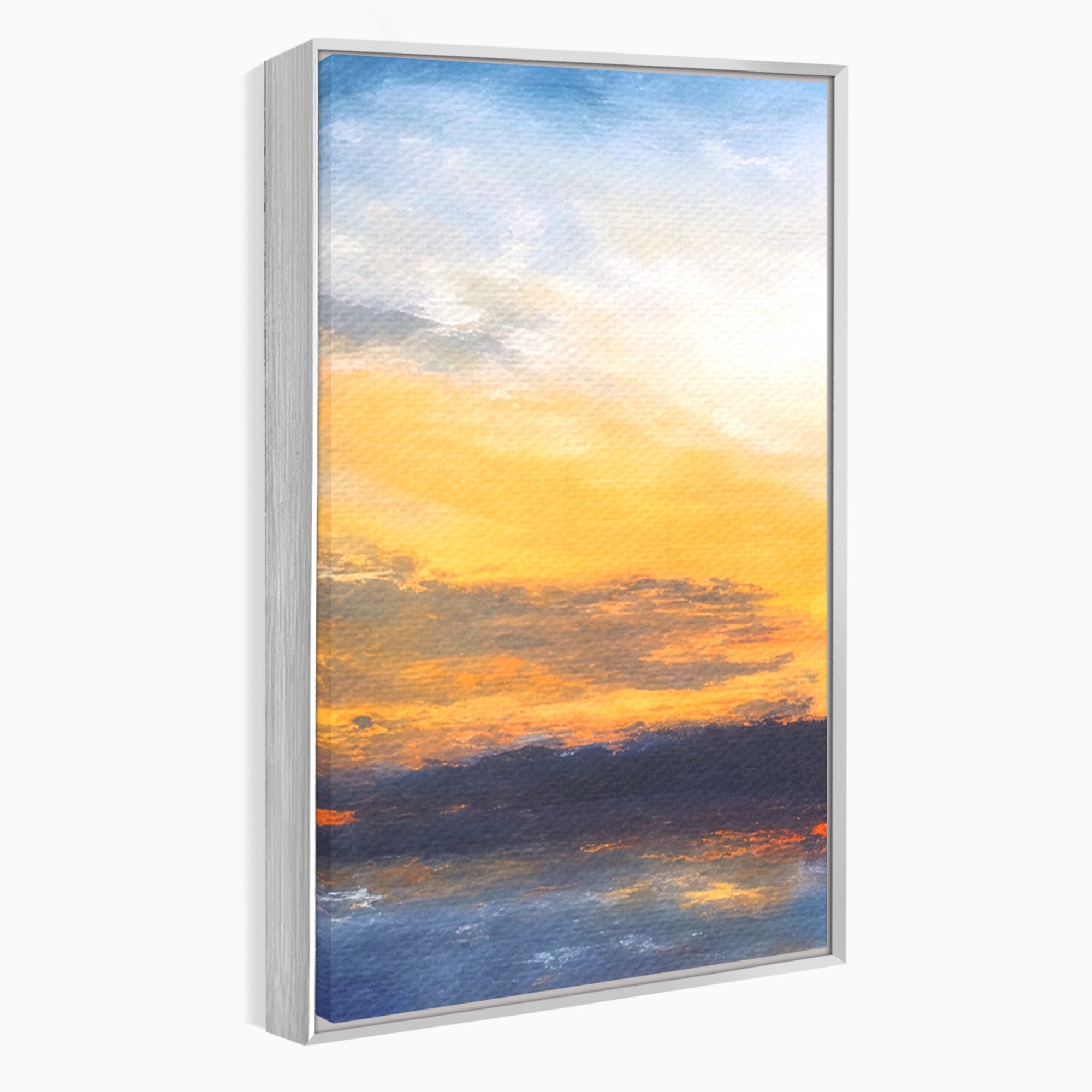 Set 3 Tablouri Canvas Premium LuxCanva® A3-1603, Un Apus Abstract, Living, Pastel, Mare, Soare, Nisip, Dormitor, Culori Vibrante