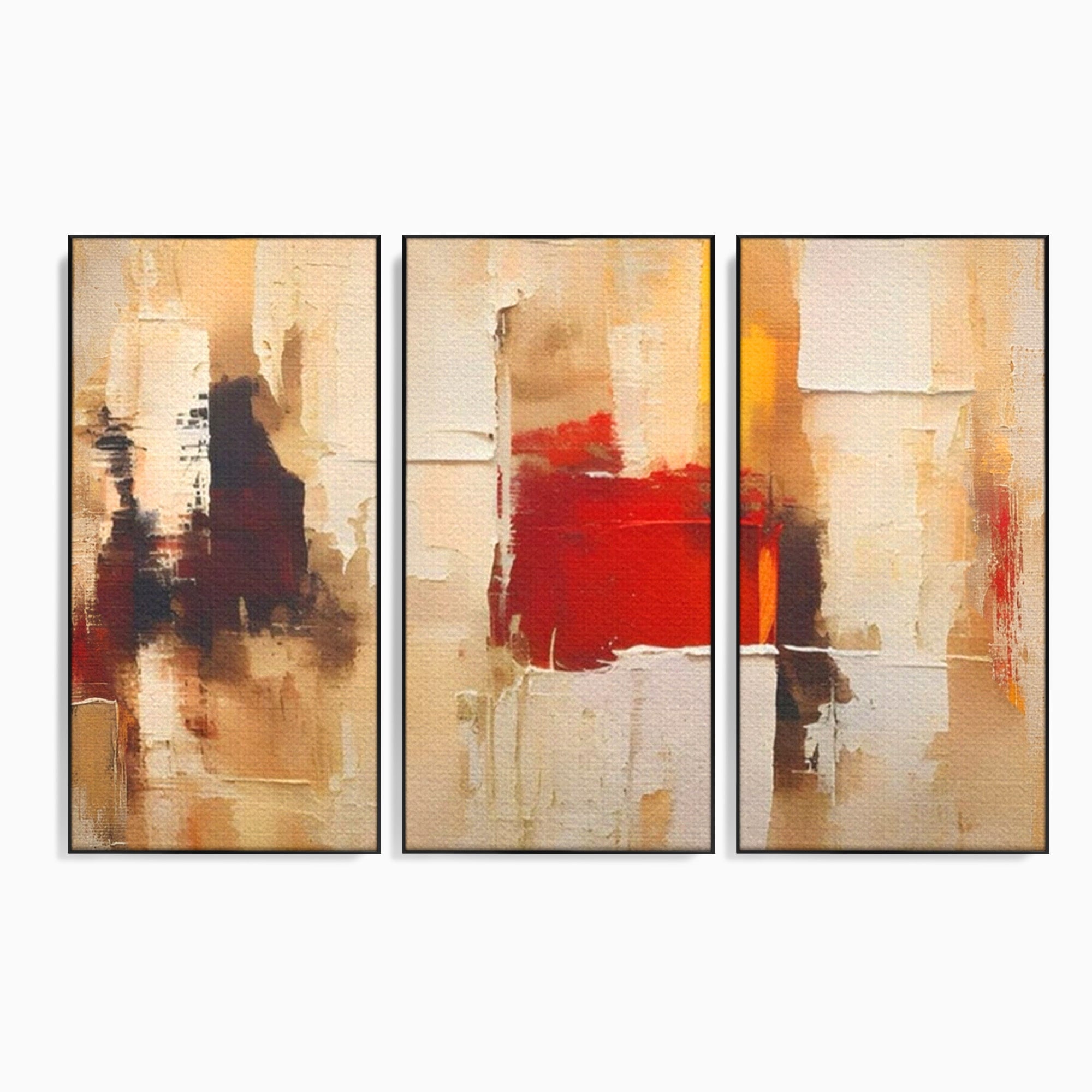 Set 3 Tablouri Canvas Premium LuxCanva® A3-1625, Abstract Pictures, Room, Decorativ, Cromatic, Contrast, Abstract, Dormitor, Culori Vibrante