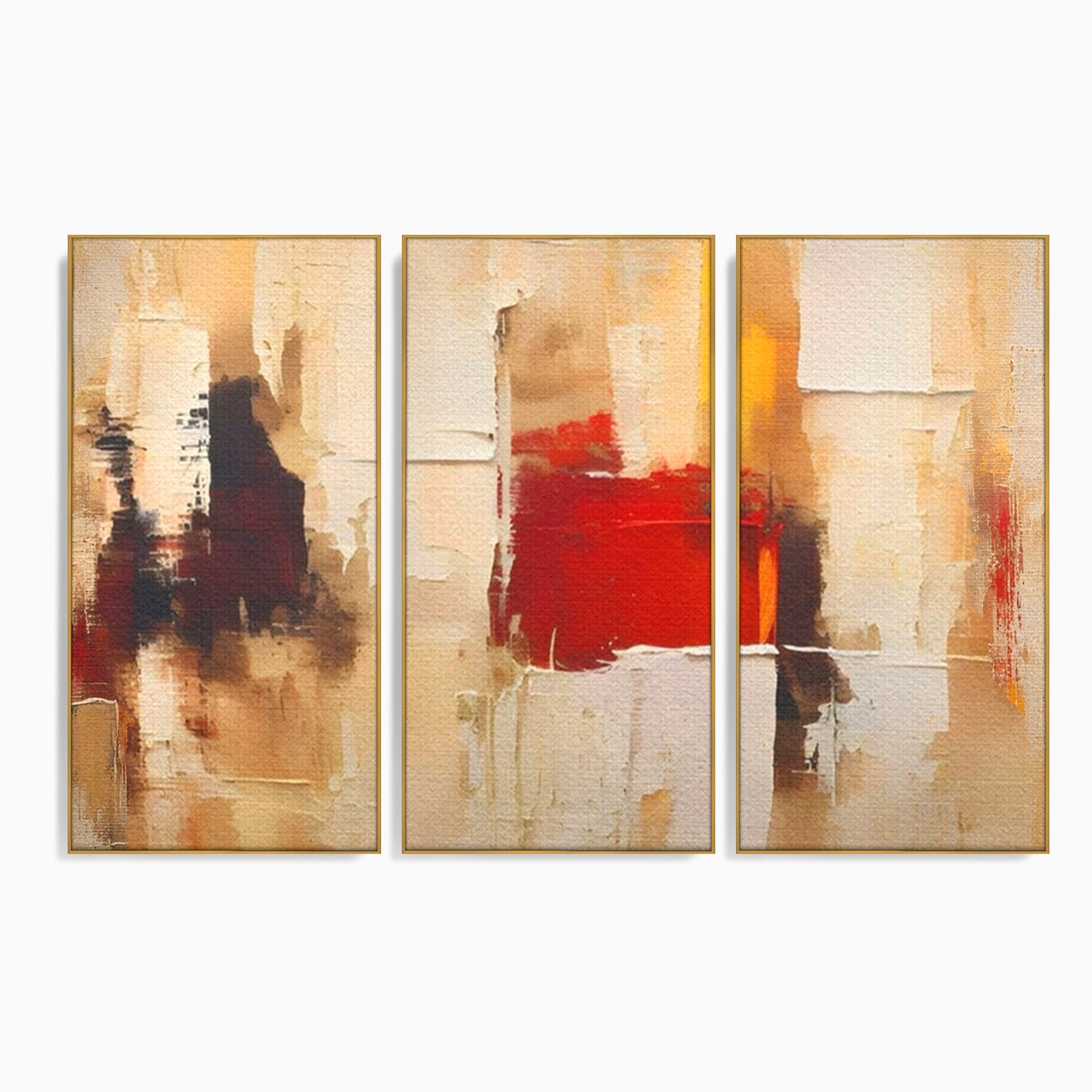 Set 3 Tablouri Canvas Premium LuxCanva® A3-1625, Abstract Pictures, Room, Decorativ, Cromatic, Contrast, Abstract, Dormitor, Culori Vibrante