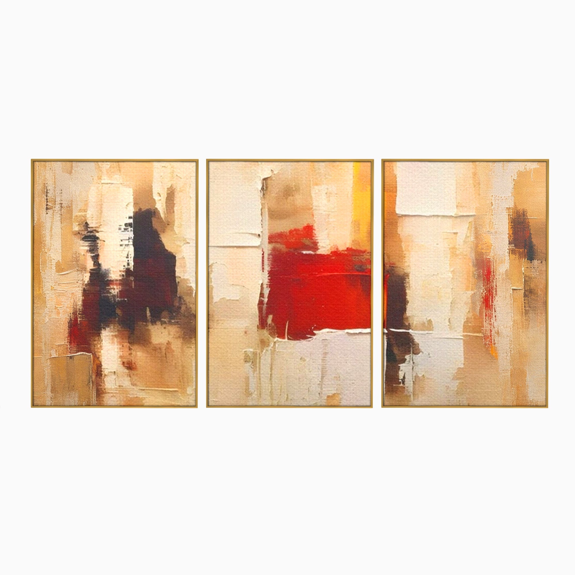 Set 3 Tablouri Canvas Premium LuxCanva® A3-1625, Abstract Pictures, Room, Decorativ, Cromatic, Contrast, Abstract, Dormitor, Culori Vibrante