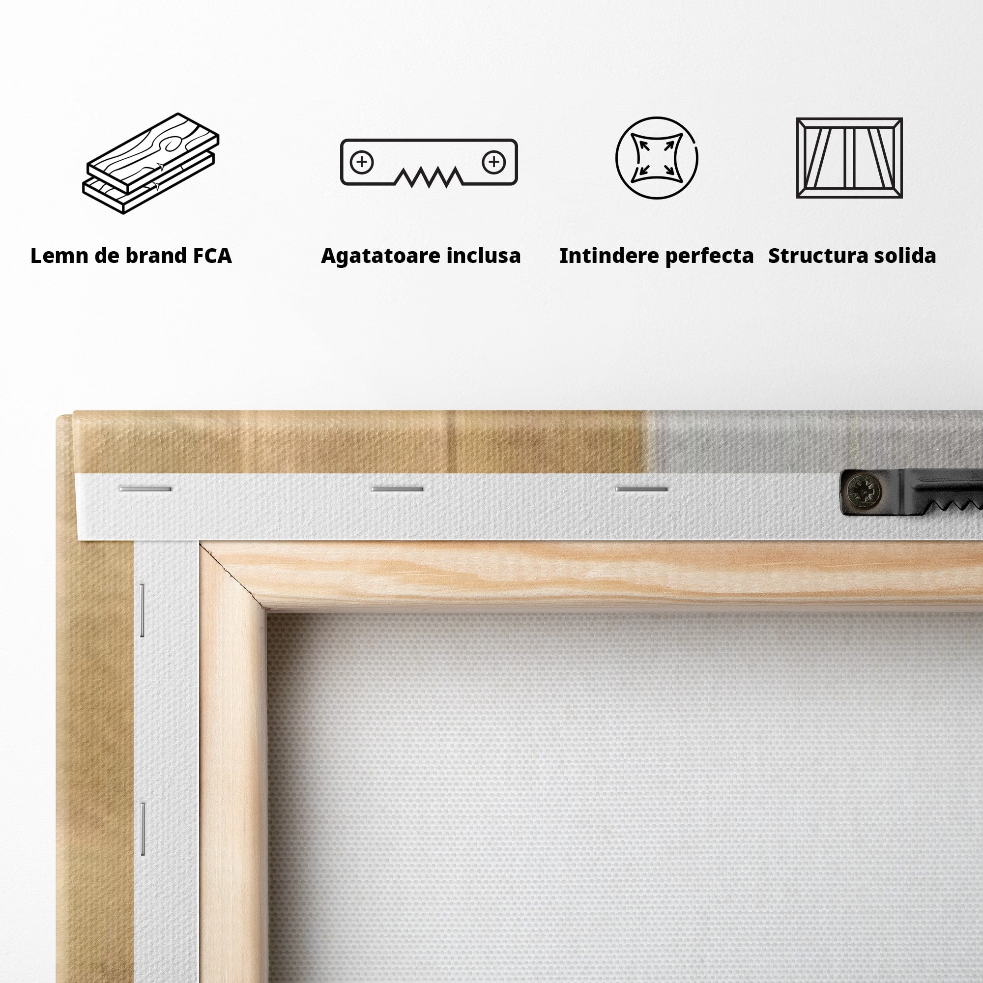 Set 3 Tablouri Canvas Premium LuxCanva® A3-1630, Mozaic Auriu, Living, Patrate, Turcoaz, Ploaie, Decorativ, Dormitor, Culori Vibrante