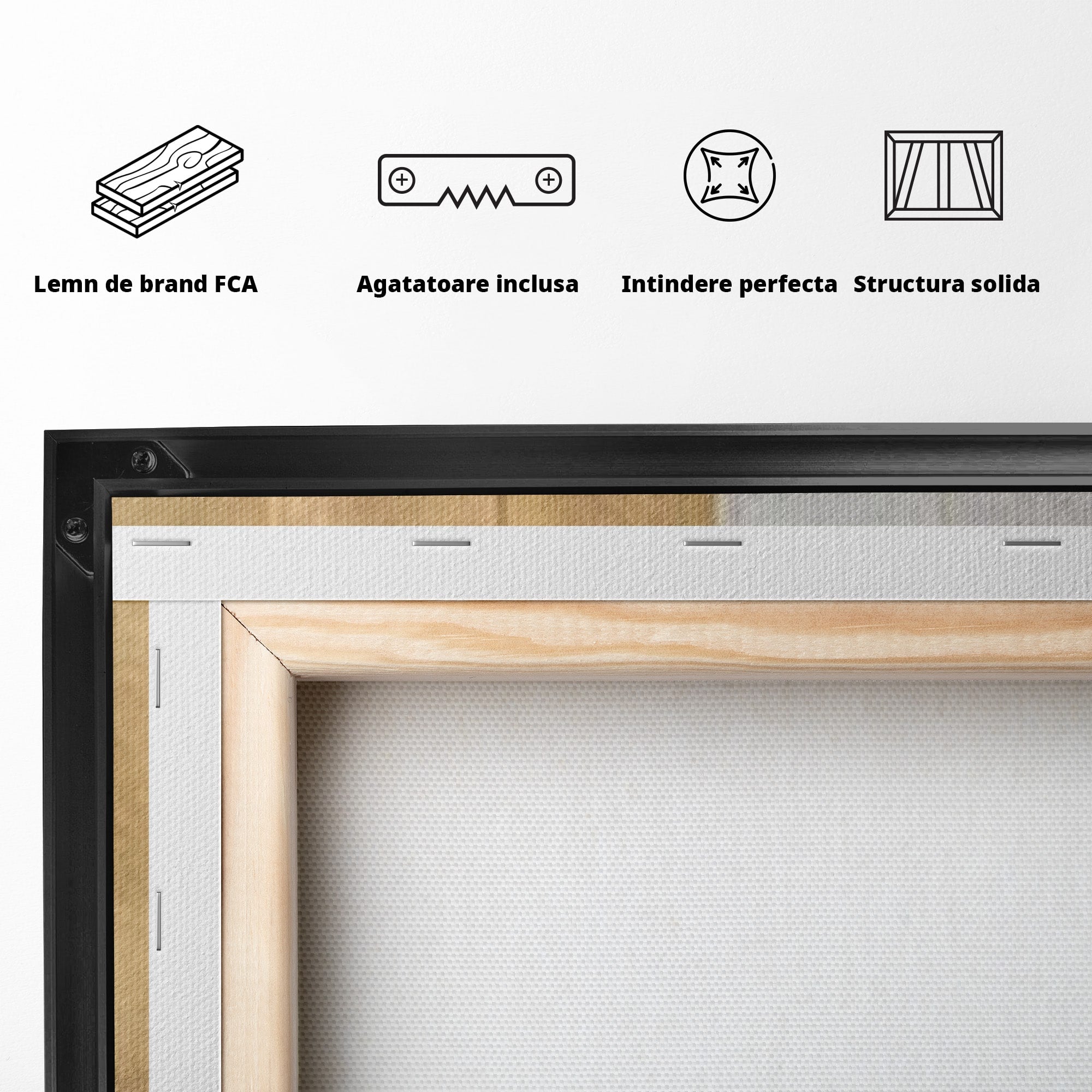 Set 3 Tablouri Canvas Premium LuxCanva® A3-1630, Mozaic Auriu, Living, Patrate, Turcoaz, Ploaie, Decorativ, Dormitor, Culori Vibrante