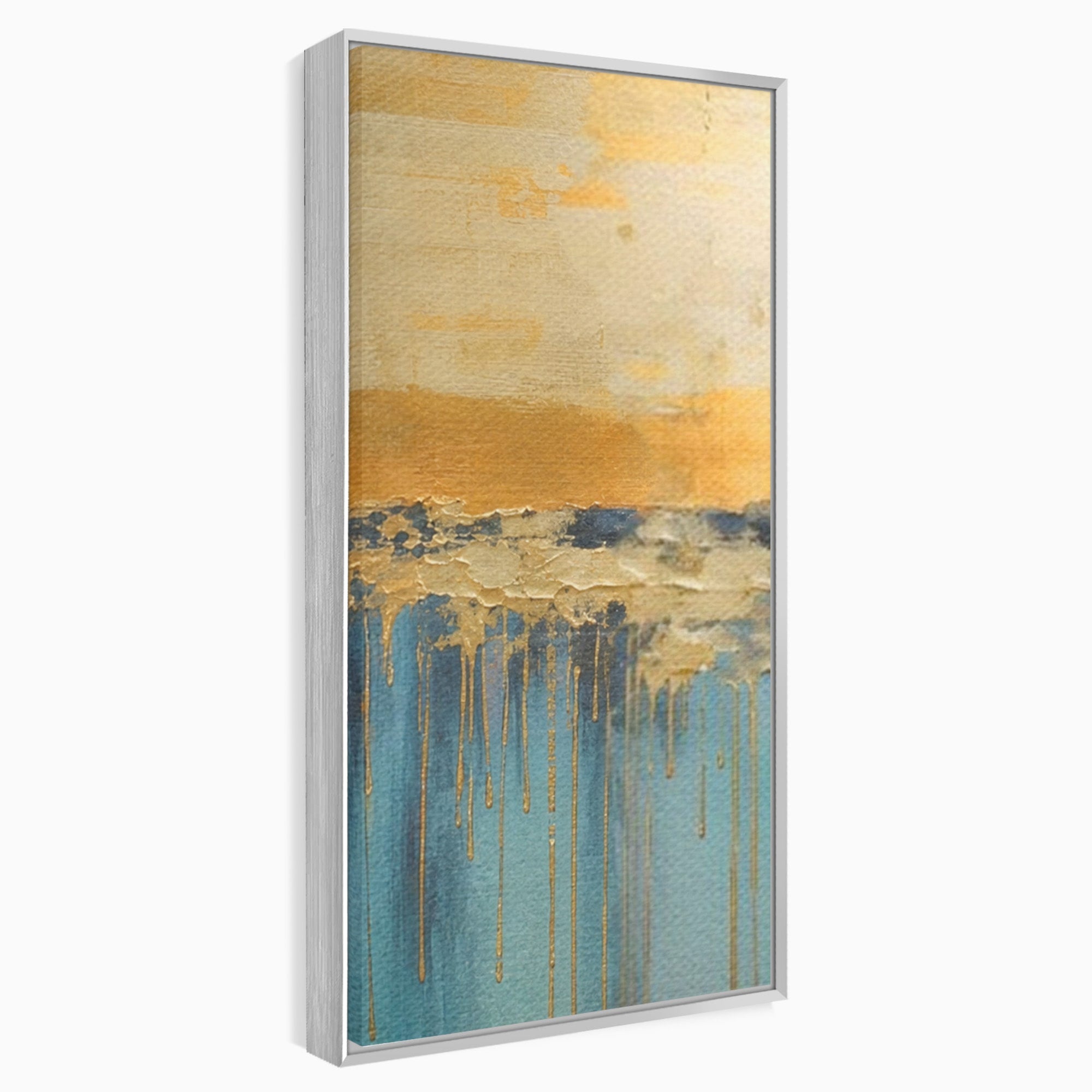 Set 3 Tablouri Canvas Premium LuxCanva® A3-1643, Blue Contrast, Living, Decorativ, Abstract, Cromatic, Dormitor, Culori Vibrante