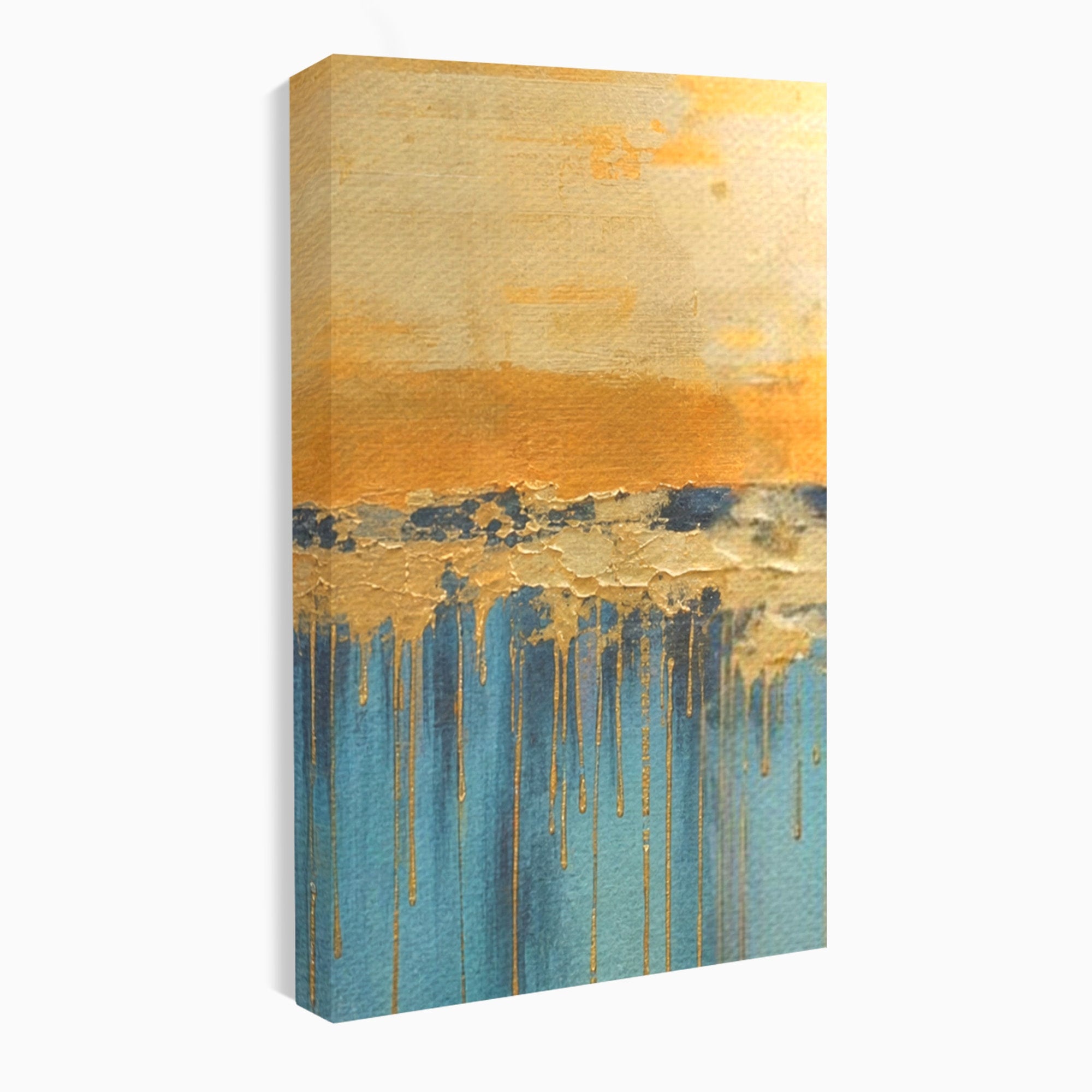Set 3 Tablouri Canvas Premium LuxCanva® A3-1643, Blue Contrast, Living, Decorativ, Abstract, Cromatic, Dormitor, Culori Vibrante