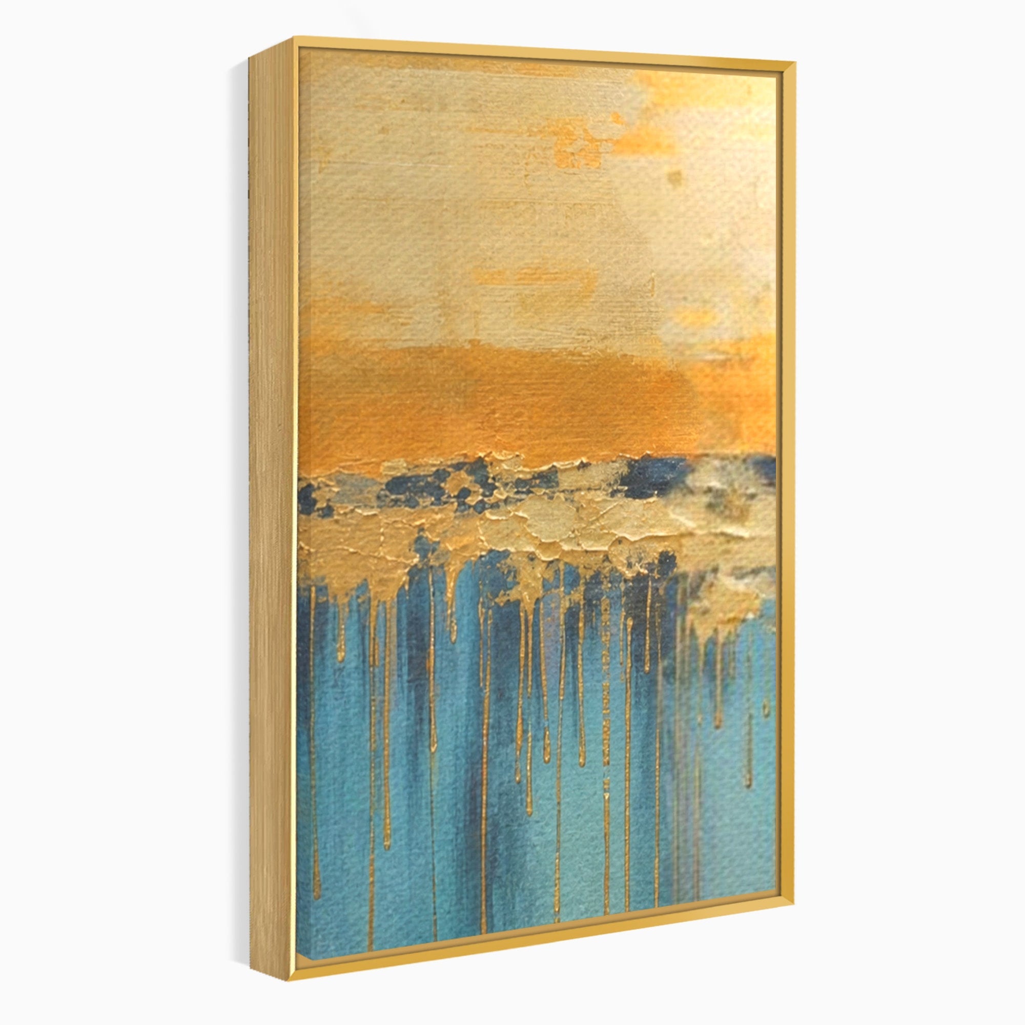 Set 3 Tablouri Canvas Premium LuxCanva® A3-1643, Blue Contrast, Living, Decorativ, Abstract, Cromatic, Dormitor, Culori Vibrante