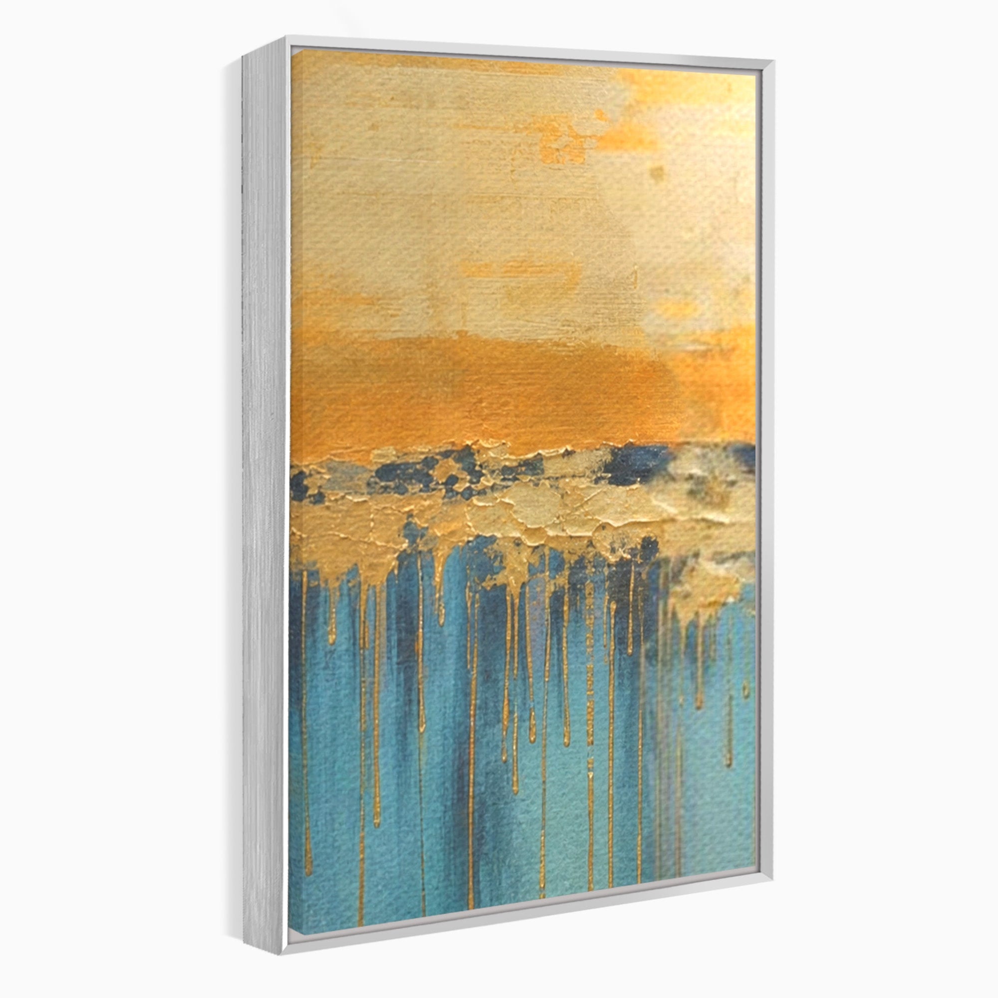 Set 3 Tablouri Canvas Premium LuxCanva® A3-1643, Blue Contrast, Living, Decorativ, Abstract, Cromatic, Dormitor, Culori Vibrante