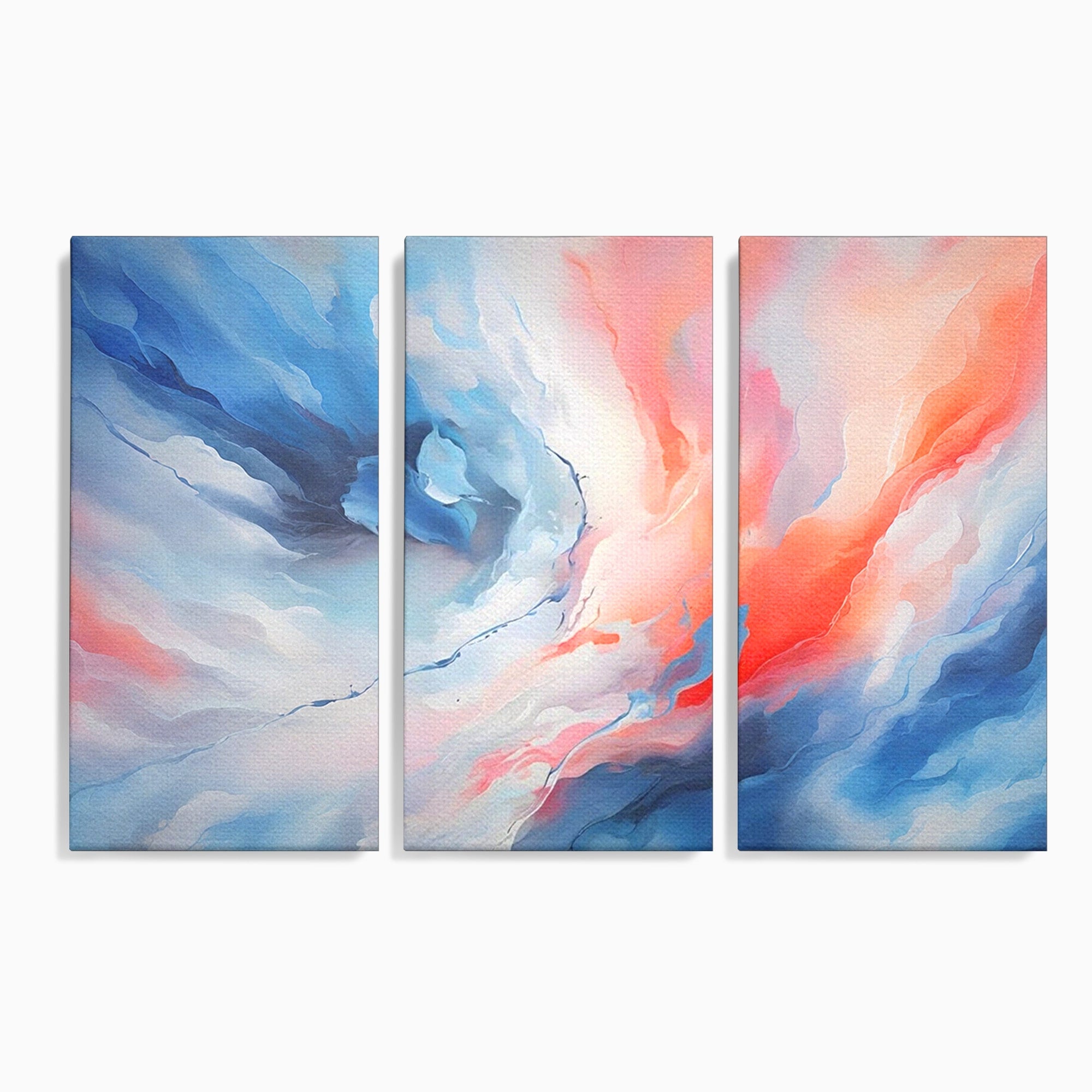 Set 3 Tablouri Canvas Premium LuxCanva® A3-1644, Pink Contrast, Dormitor, Decorativ, Landscape, Cromatic, Living, Culori Vibrante
