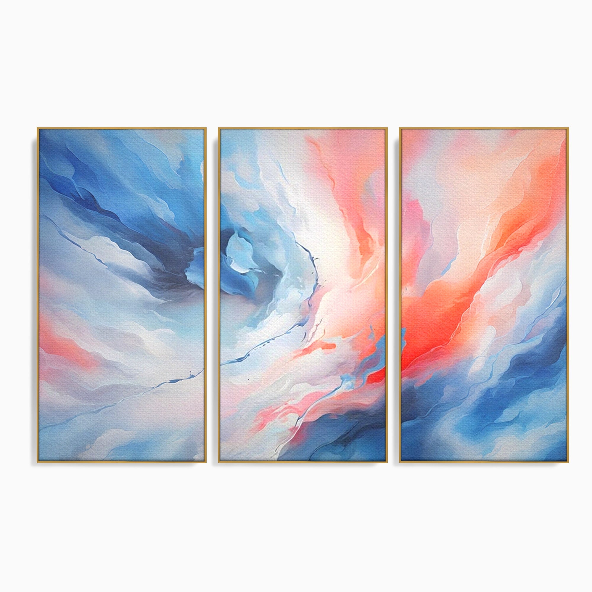 Set 3 Tablouri Canvas Premium LuxCanva® A3-1644, Pink Contrast, Dormitor, Decorativ, Landscape, Cromatic, Living, Culori Vibrante