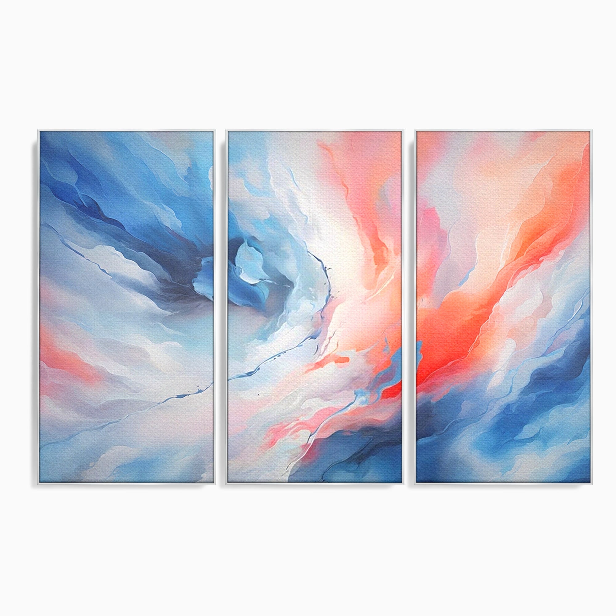 Set 3 Tablouri Canvas Premium LuxCanva® A3-1644, Pink Contrast, Dormitor, Decorativ, Landscape, Cromatic, Living, Culori Vibrante