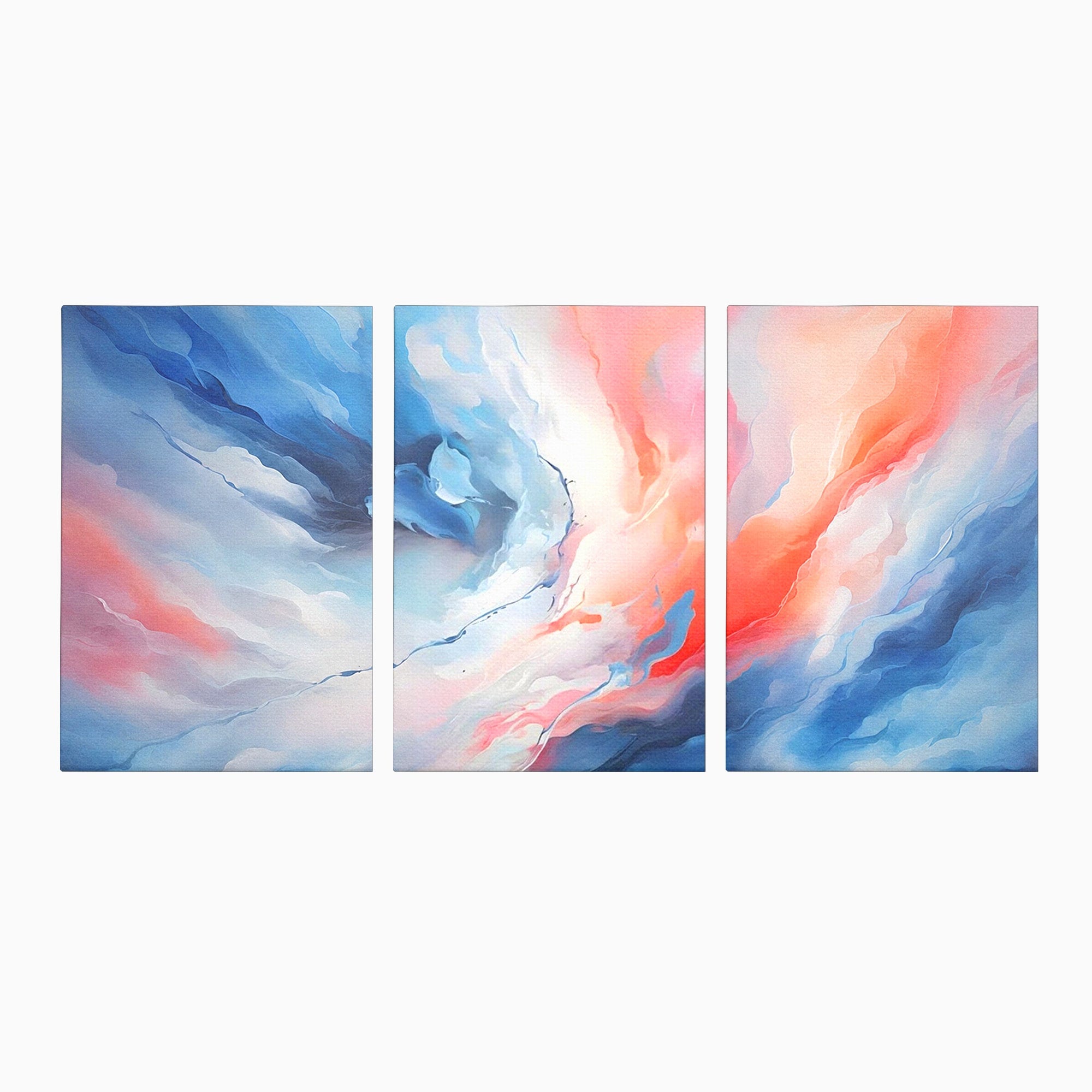 Set 3 Tablouri Canvas Premium LuxCanva® A3-1644, Pink Contrast, Dormitor, Decorativ, Landscape, Cromatic, Living, Culori Vibrante