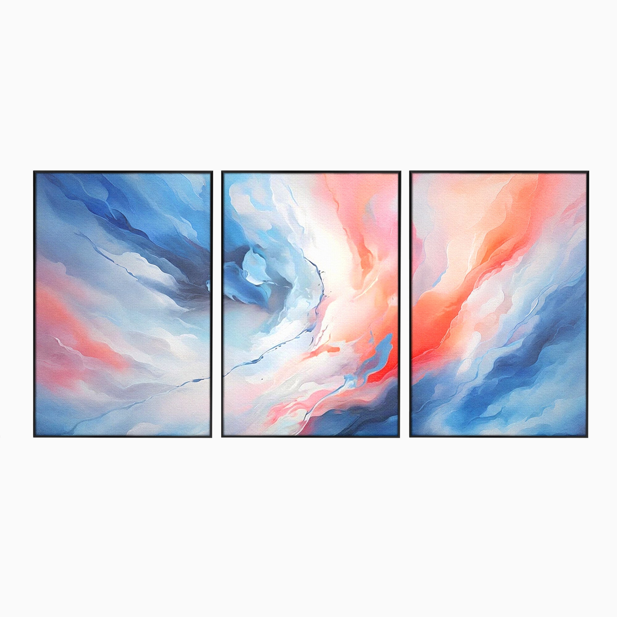 Set 3 Tablouri Canvas Premium LuxCanva® A3-1644, Pink Contrast, Dormitor, Decorativ, Landscape, Cromatic, Living, Culori Vibrante
