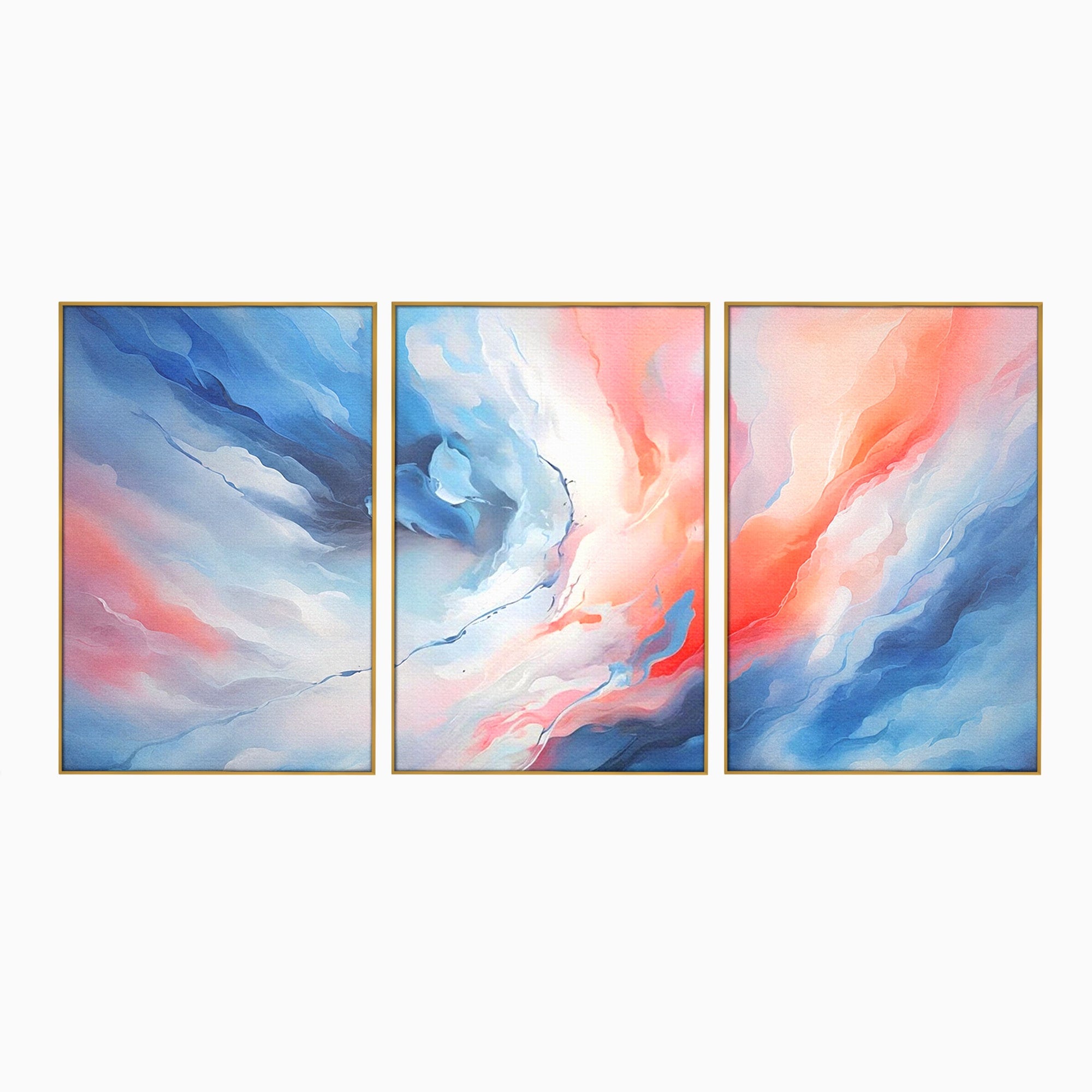 Set 3 Tablouri Canvas Premium LuxCanva® A3-1644, Pink Contrast, Dormitor, Decorativ, Landscape, Cromatic, Living, Culori Vibrante