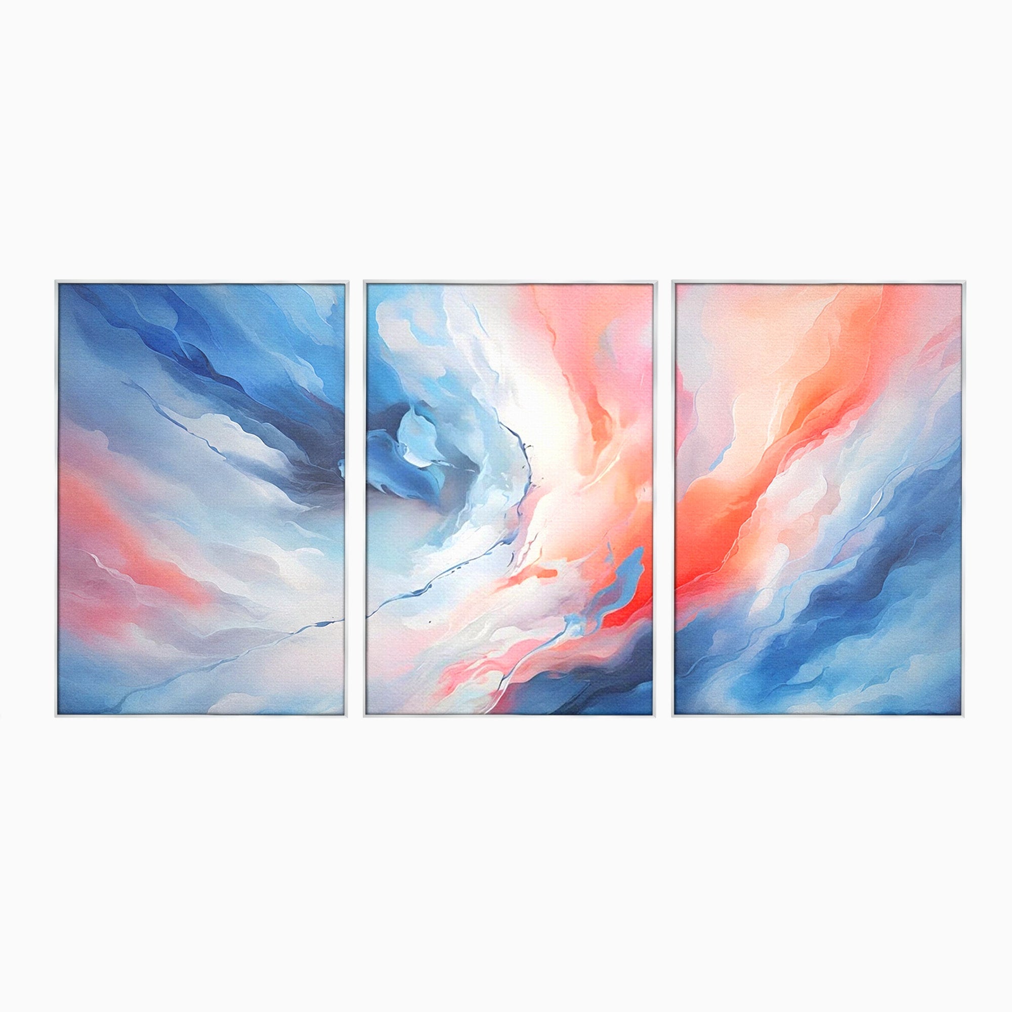 Set 3 Tablouri Canvas Premium LuxCanva® A3-1644, Pink Contrast, Dormitor, Decorativ, Landscape, Cromatic, Living, Culori Vibrante