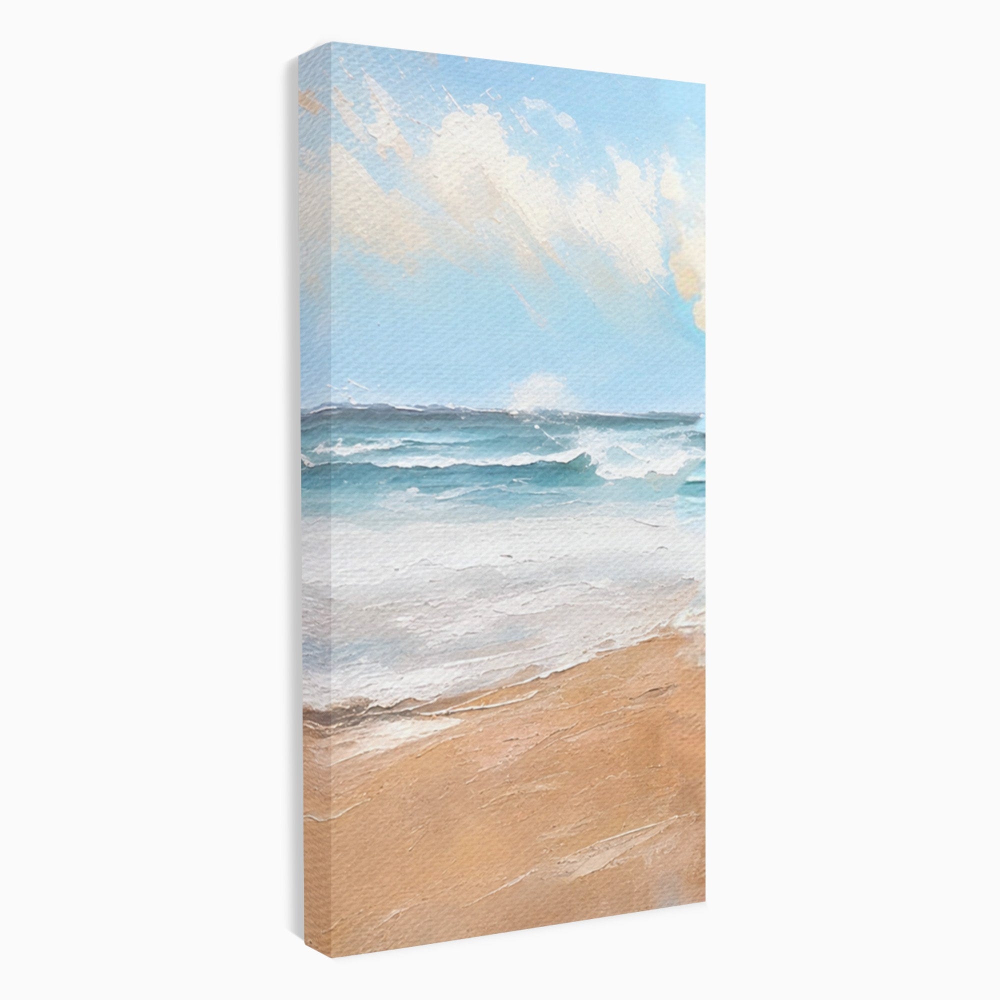 Set 3 Tablouri Canvas Premium LuxCanva® A3-1646, Sea Abstract, Dormitor, Decorativ, Plaja, Valuri, Living, Culori Vibrante