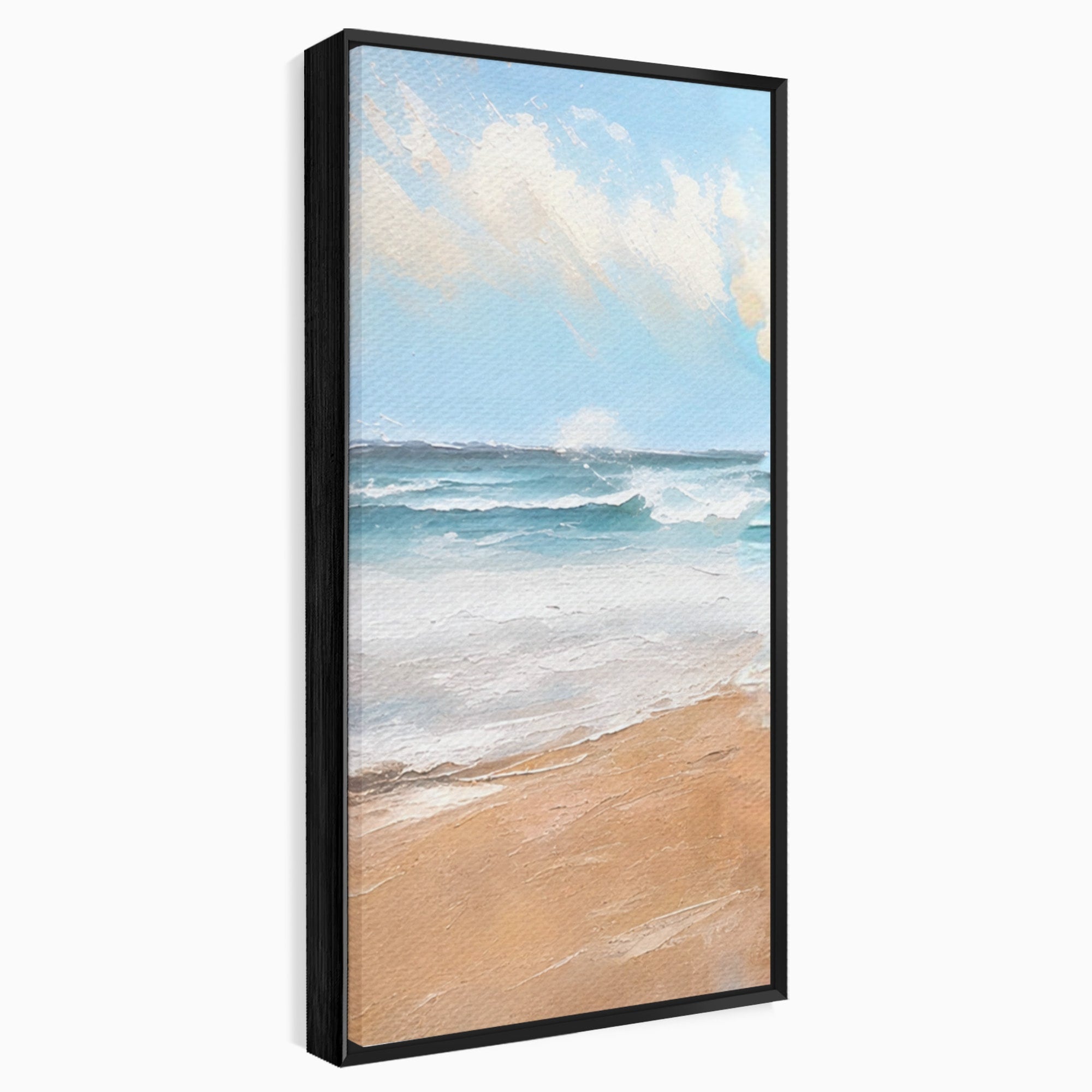 Set 3 Tablouri Canvas Premium LuxCanva® A3-1646, Sea Abstract, Dormitor, Decorativ, Plaja, Valuri, Living, Culori Vibrante