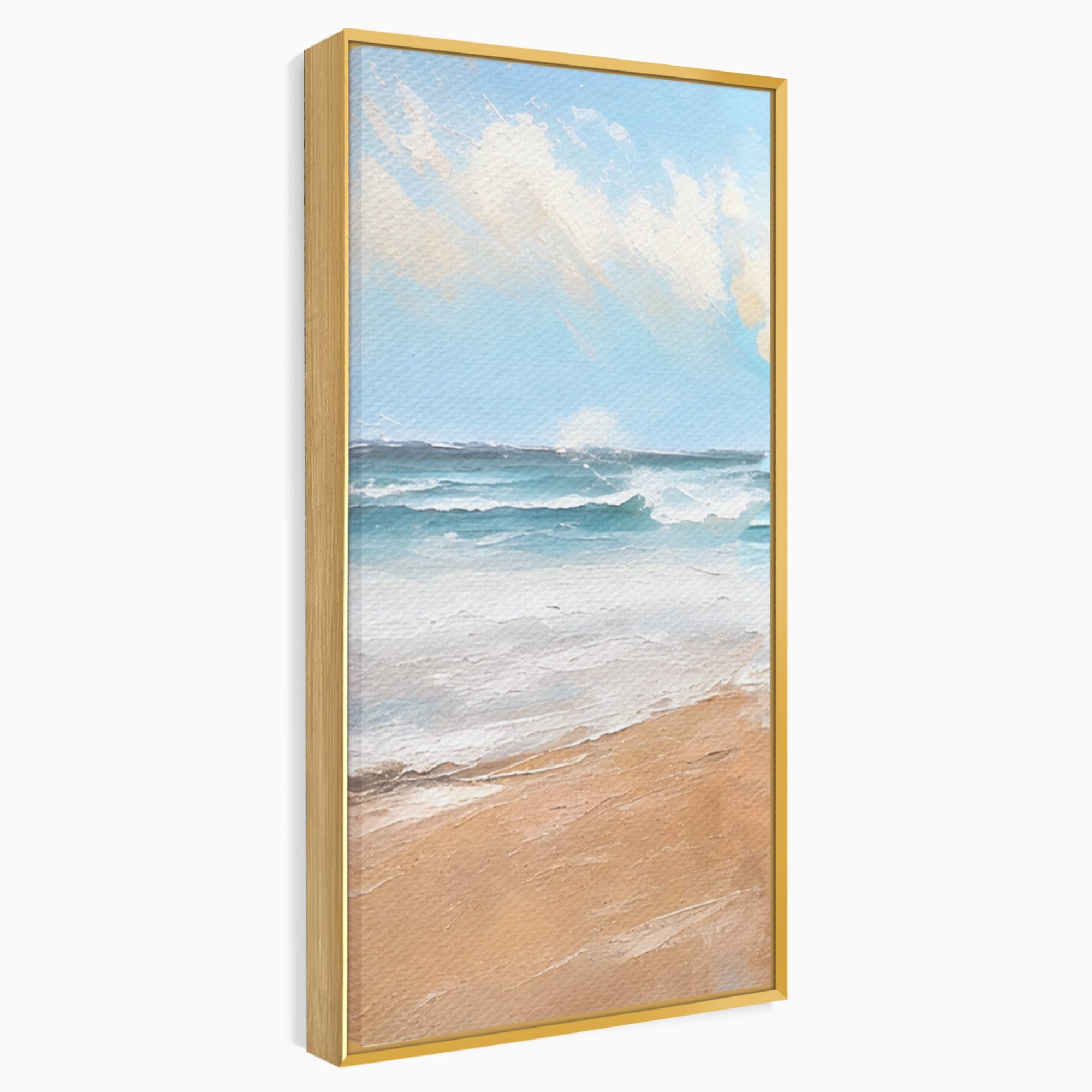Set 3 Tablouri Canvas Premium LuxCanva® A3-1646, Sea Abstract, Dormitor, Decorativ, Plaja, Valuri, Living, Culori Vibrante