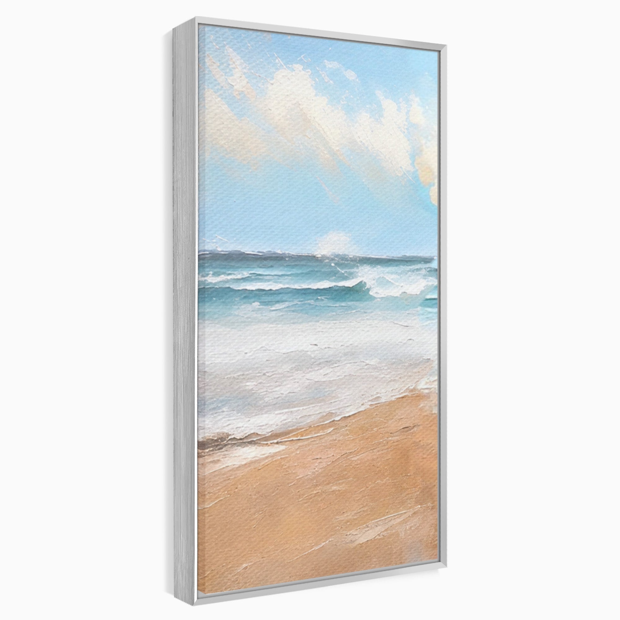 Set 3 Tablouri Canvas Premium LuxCanva® A3-1646, Sea Abstract, Dormitor, Decorativ, Plaja, Valuri, Living, Culori Vibrante