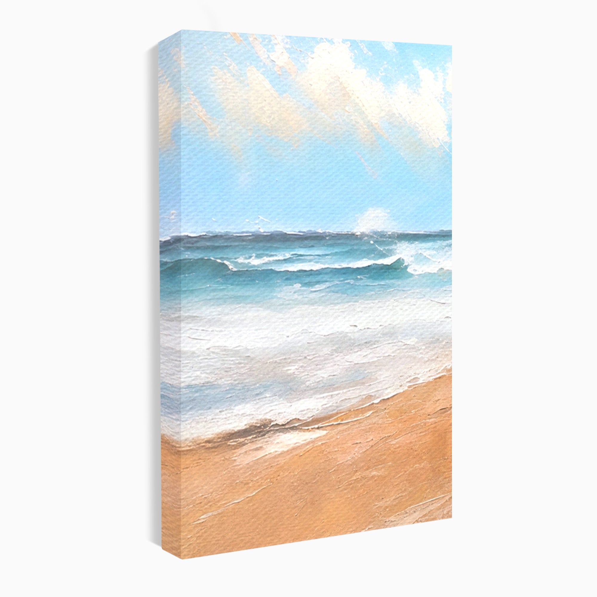 Set 3 Tablouri Canvas Premium LuxCanva® A3-1646, Sea Abstract, Dormitor, Decorativ, Plaja, Valuri, Living, Culori Vibrante