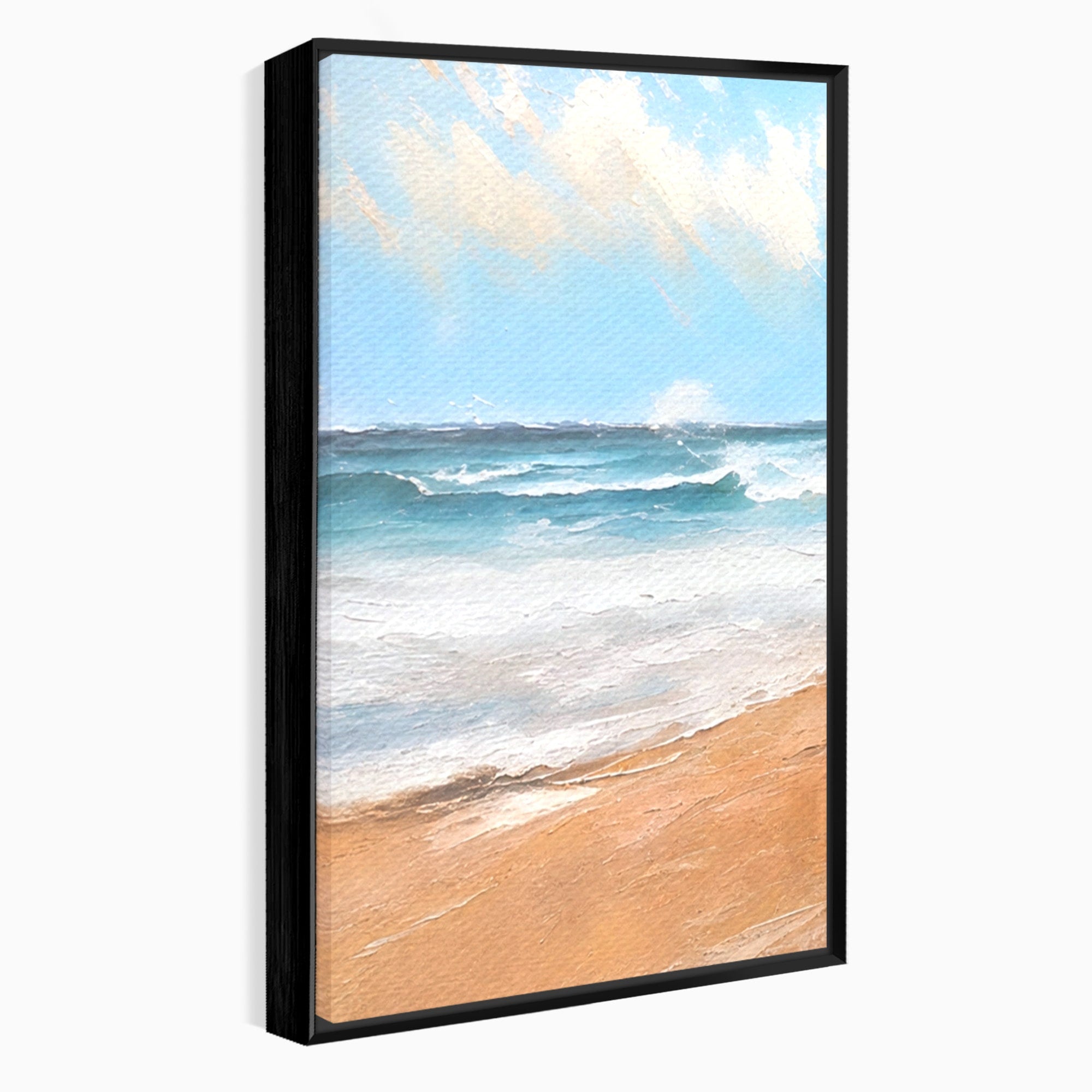 Set 3 Tablouri Canvas Premium LuxCanva® A3-1646, Sea Abstract, Dormitor, Decorativ, Plaja, Valuri, Living, Culori Vibrante
