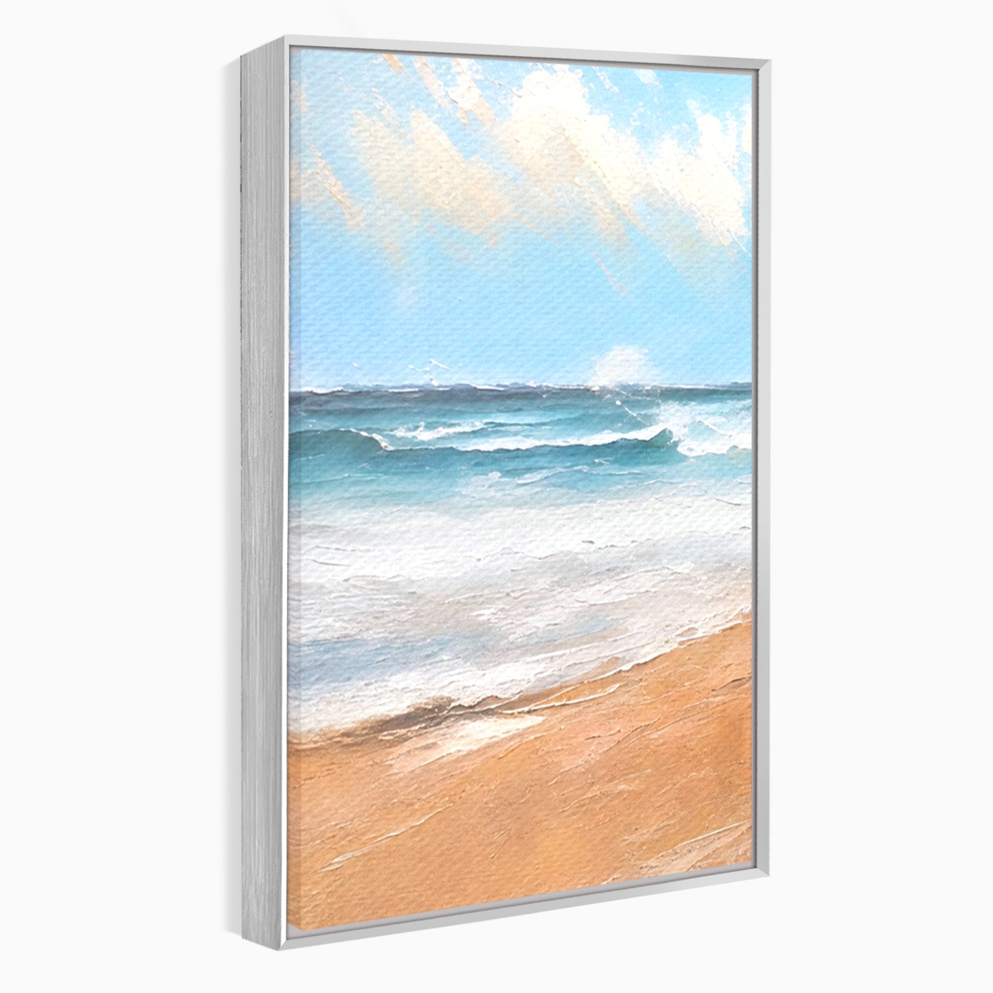 Set 3 Tablouri Canvas Premium LuxCanva® A3-1646, Sea Abstract, Dormitor, Decorativ, Plaja, Valuri, Living, Culori Vibrante