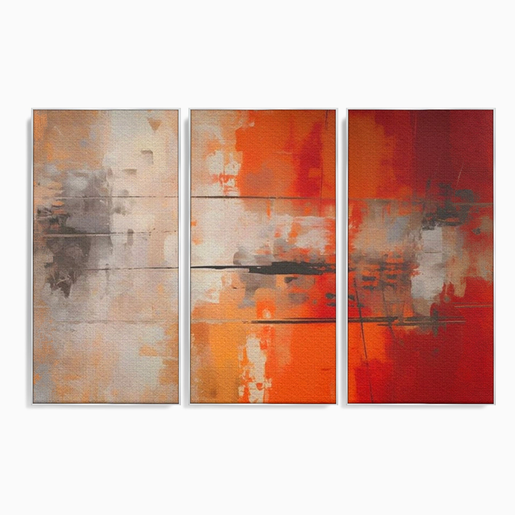 Set 3 Tablouri Canvas Premium LuxCanva® A3-1651, Linie Neagra, Room, Decorativ, Cromatic, Abstract, Living, Culori Vibrante