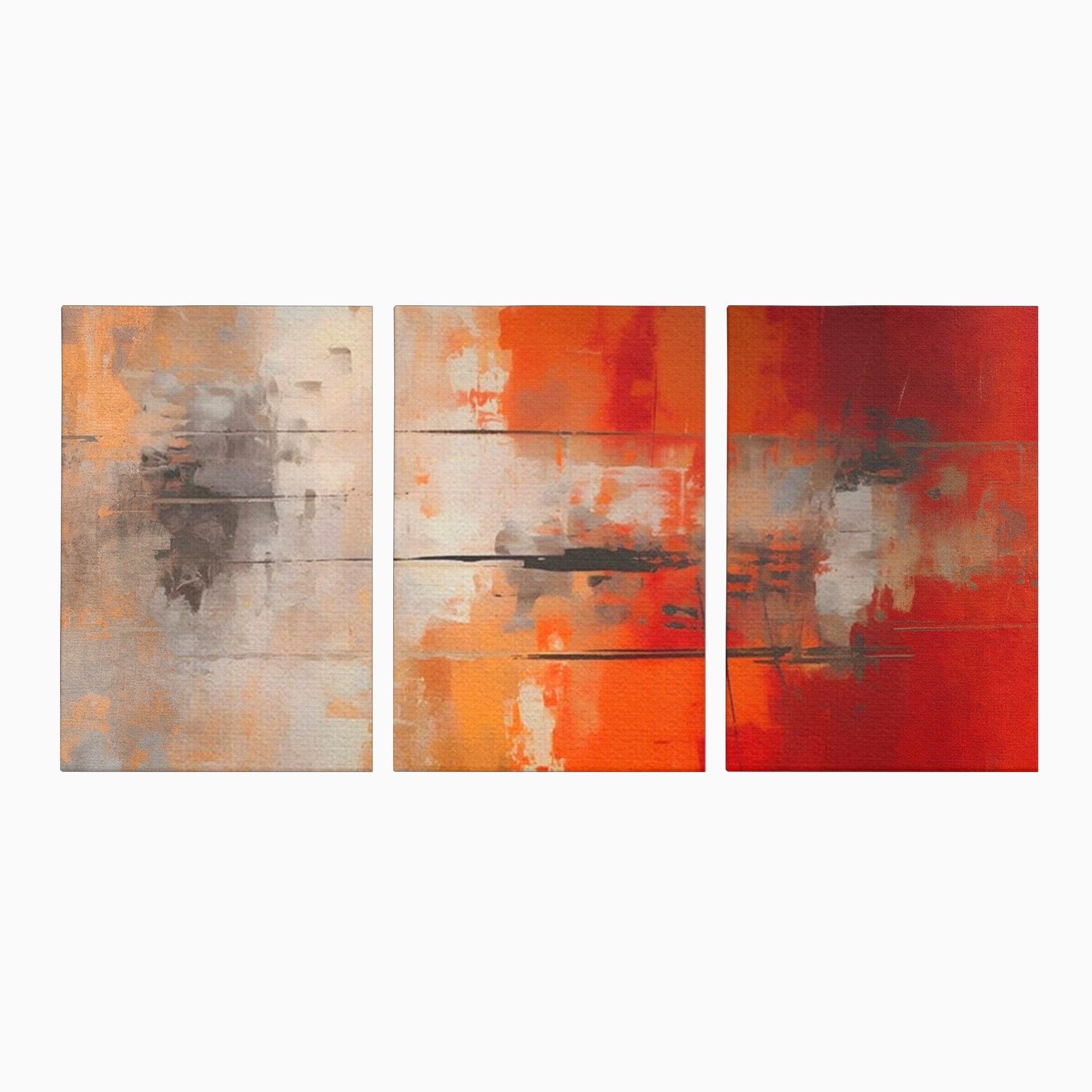 Set 3 Tablouri Canvas Premium LuxCanva® A3-1651, Linie Neagra, Room, Decorativ, Cromatic, Abstract, Living, Culori Vibrante