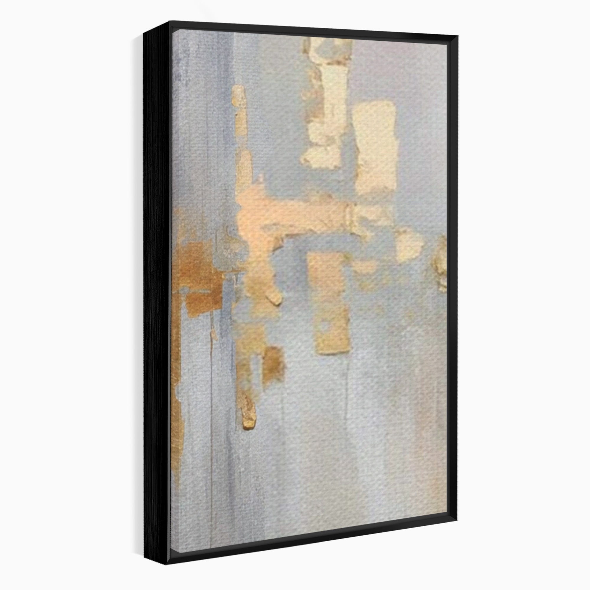 Set 3 Tablouri Canvas Premium LuxCanva® A3-1652, Gold And Grey, Room, Decorativ, Cromatic, Abstract, Living, Culori Vibrante