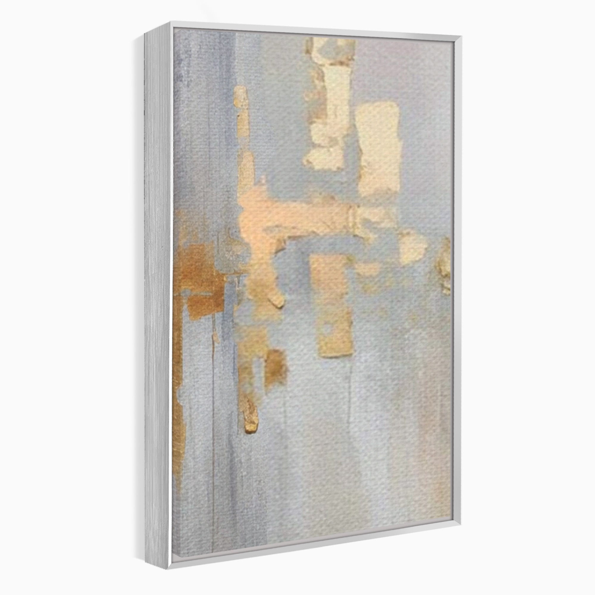 Set 3 Tablouri Canvas Premium LuxCanva® A3-1652, Gold And Grey, Room, Decorativ, Cromatic, Abstract, Living, Culori Vibrante