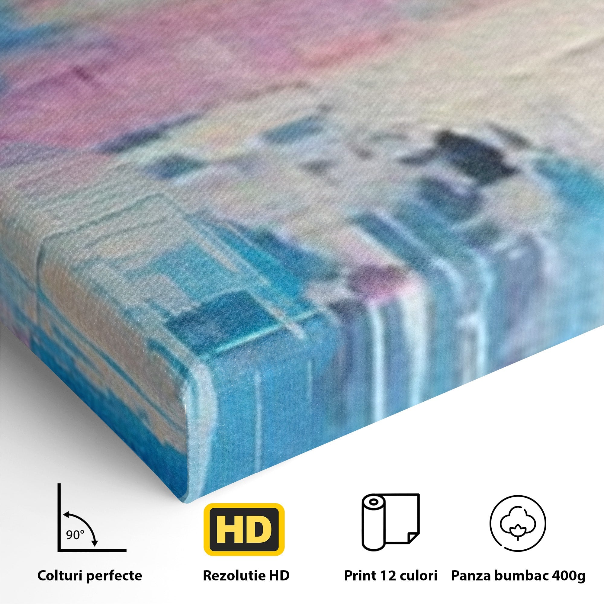 Set 3 Tablouri Canvas Premium LuxCanva® A3-1655, Pink Life, Room, Decorativ, Abstract, Nuante, Cromatic, Living, Culori Vibrante