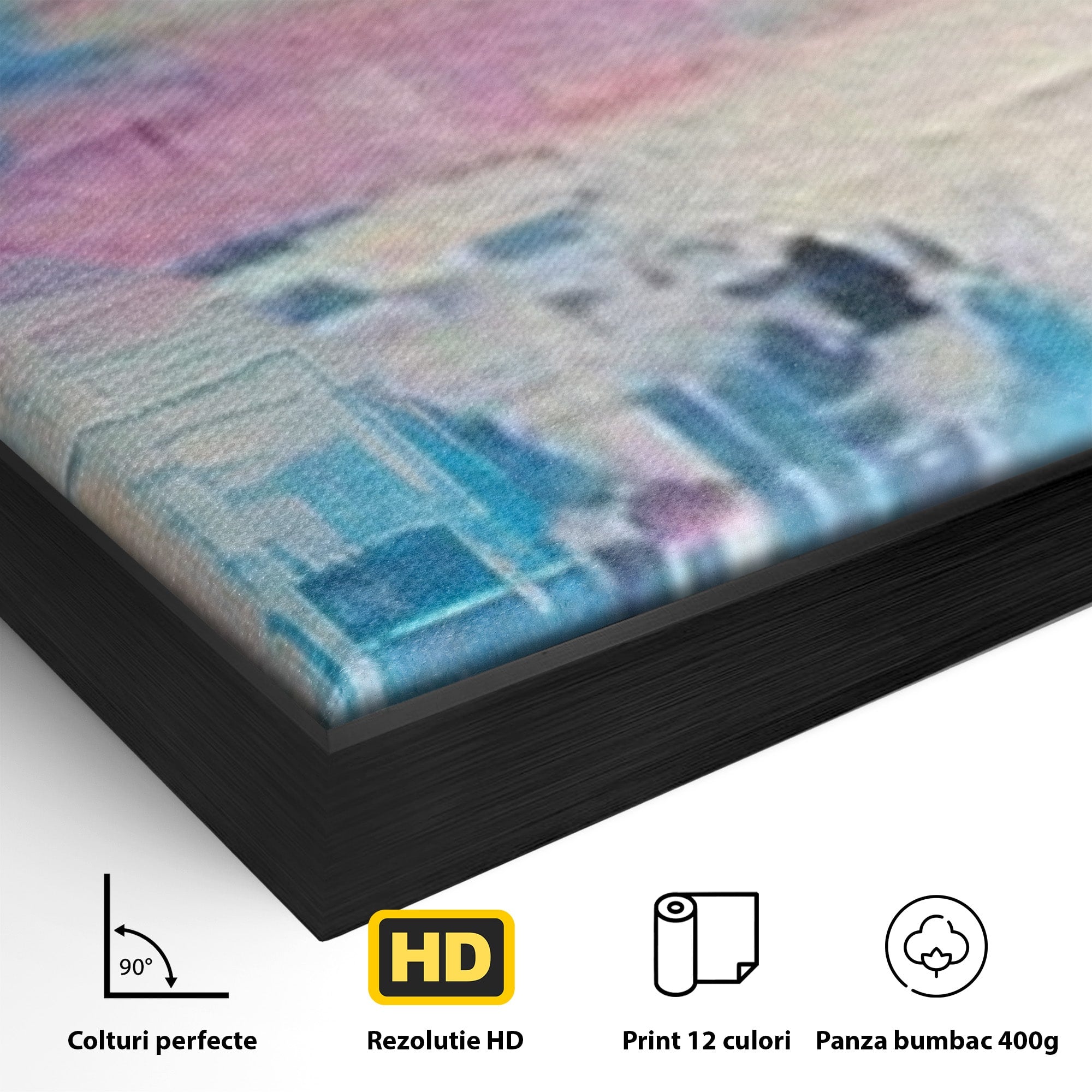 Set 3 Tablouri Canvas Premium LuxCanva® A3-1655, Pink Life, Room, Decorativ, Abstract, Nuante, Cromatic, Living, Culori Vibrante