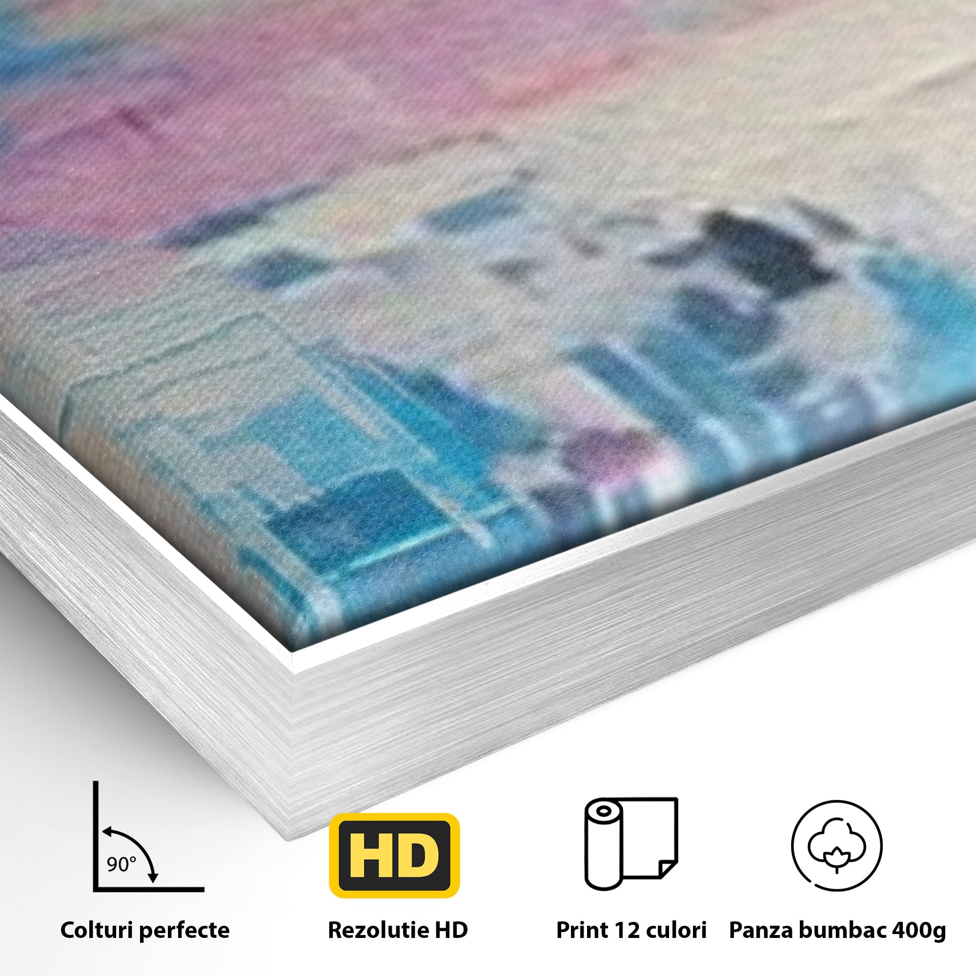 Set 3 Tablouri Canvas Premium LuxCanva® A3-1655, Pink Life, Room, Decorativ, Abstract, Nuante, Cromatic, Living, Culori Vibrante