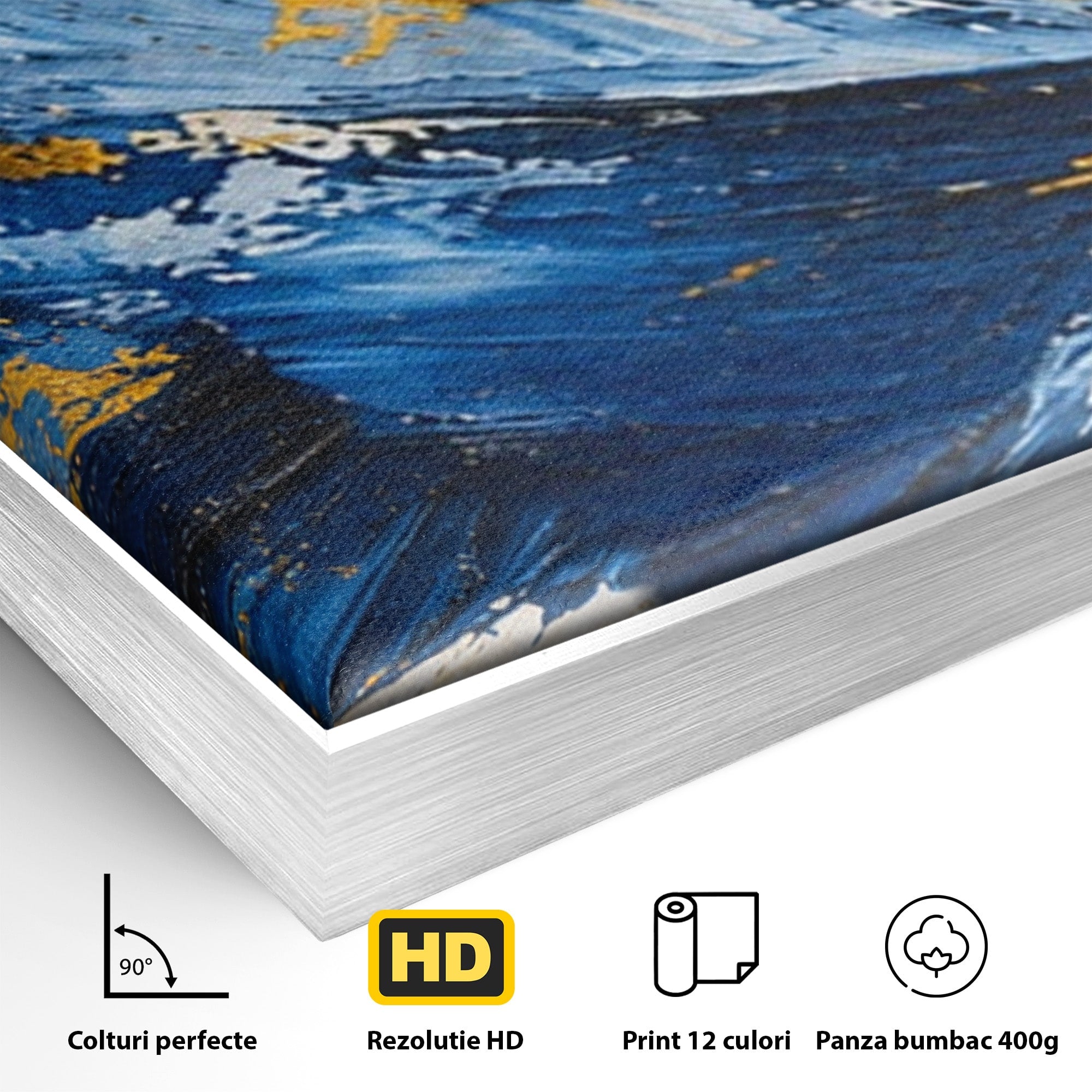 Set 3 Tablouri Canvas Premium LuxCanva® A3-1842, Explozie Abstracta, Abstract, Arta Moderna, Explozie, Living, Birou, Culori Vibrante
