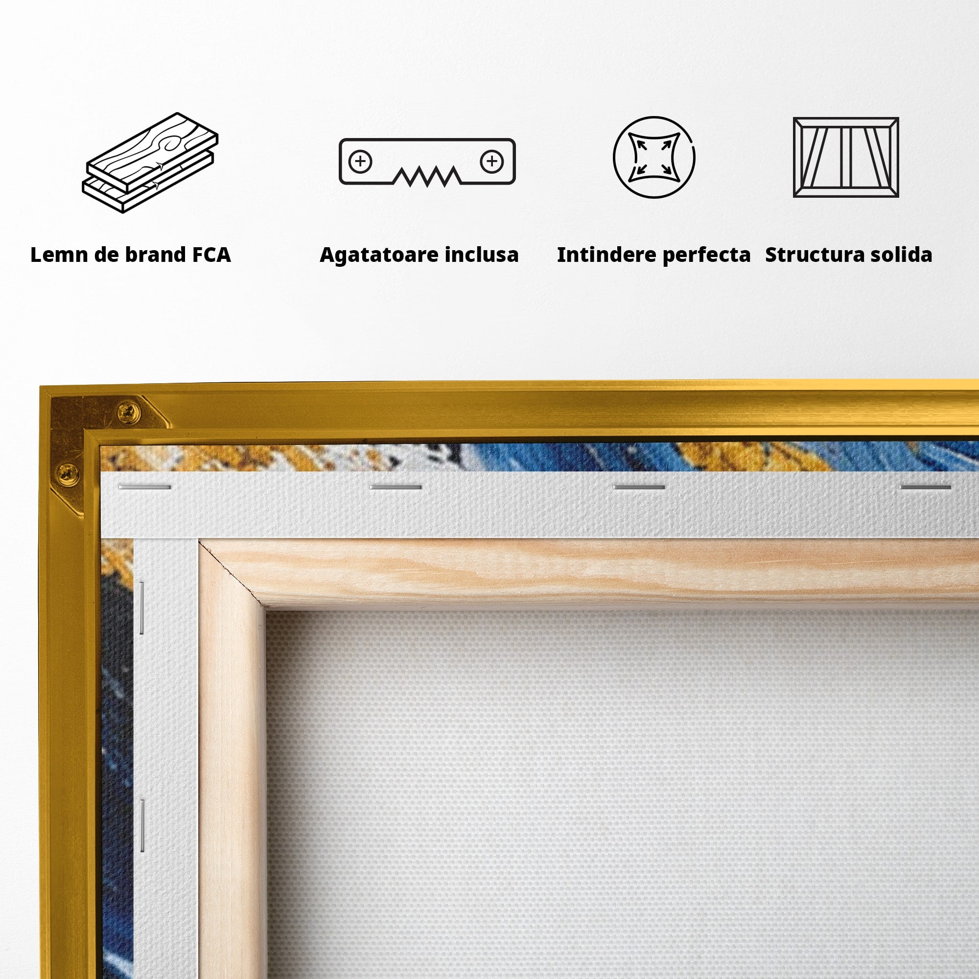 Set 3 Tablouri Canvas Premium LuxCanva® A3-1842, Explozie Abstracta, Abstract, Arta Moderna, Explozie, Living, Birou, Culori Vibrante