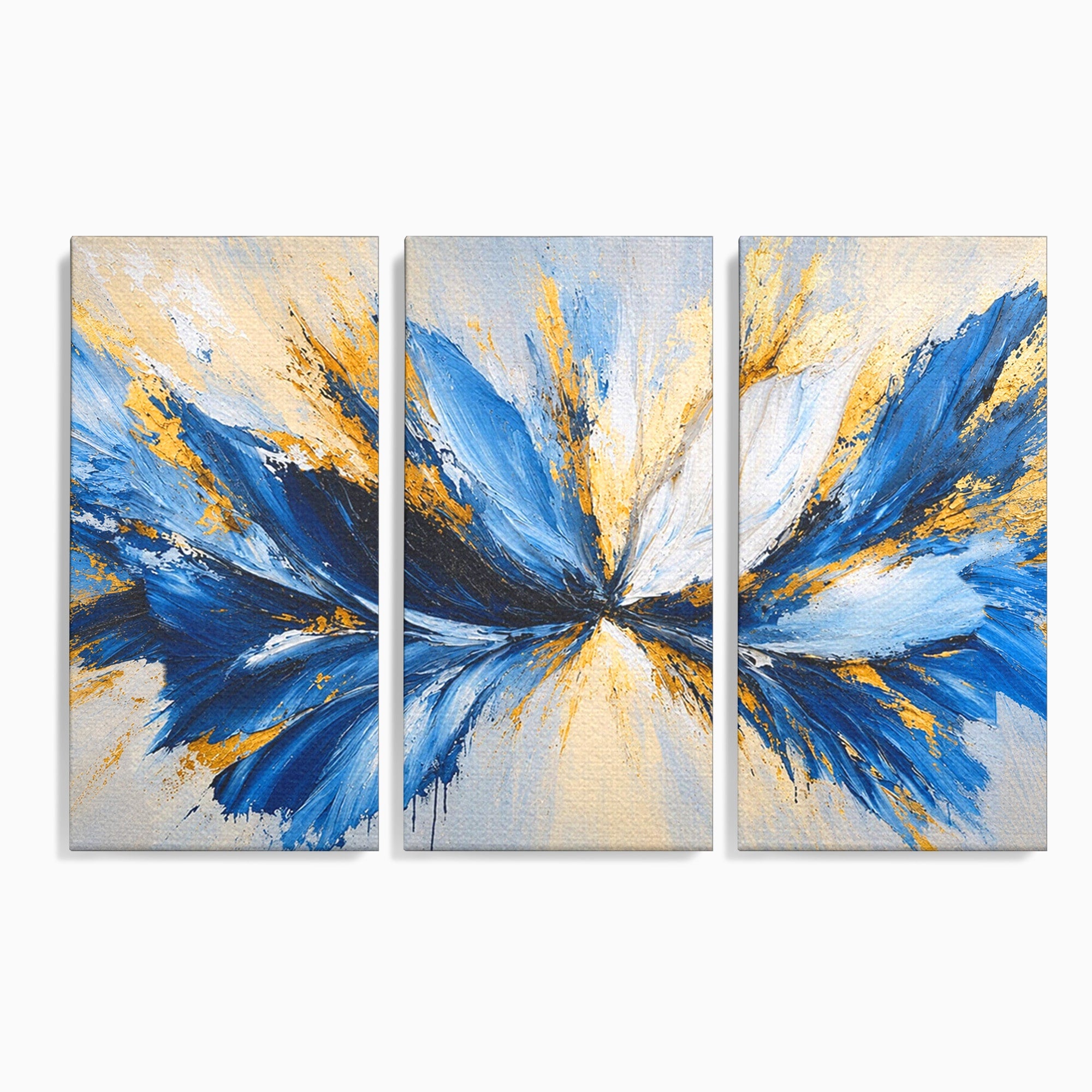 Set 3 Tablouri Canvas Premium LuxCanva® A3-1842, Explozie Abstracta, Abstract, Arta Moderna, Explozie, Living, Birou, Culori Vibrante
