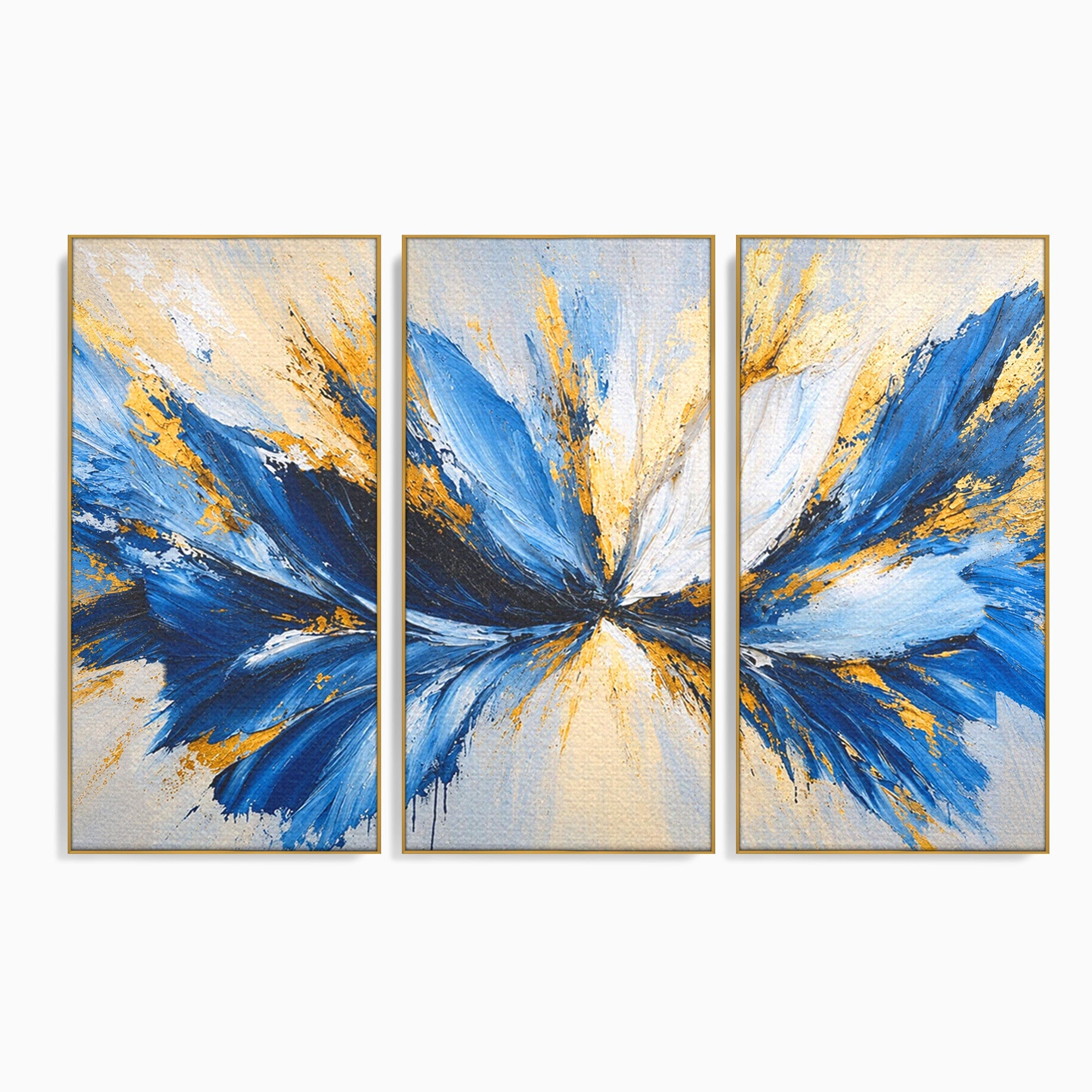 Set 3 Tablouri Canvas Premium LuxCanva® A3-1842, Explozie Abstracta, Abstract, Arta Moderna, Explozie, Living, Birou, Culori Vibrante