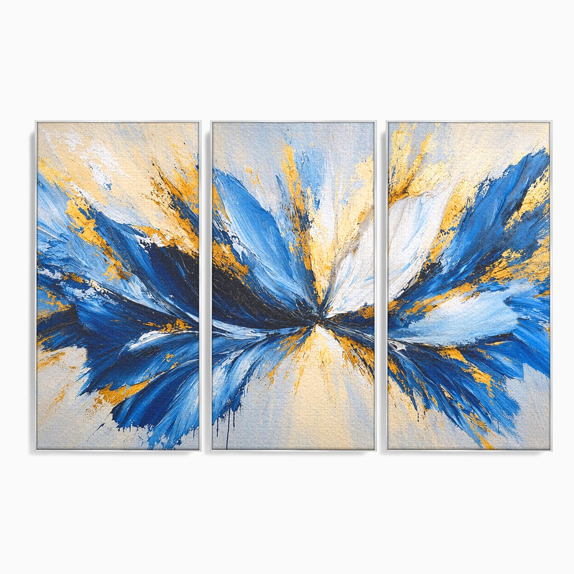 Set 3 Tablouri Canvas Premium LuxCanva® A3-1842, Explozie Abstracta, Abstract, Arta Moderna, Explozie, Living, Birou, Culori Vibrante