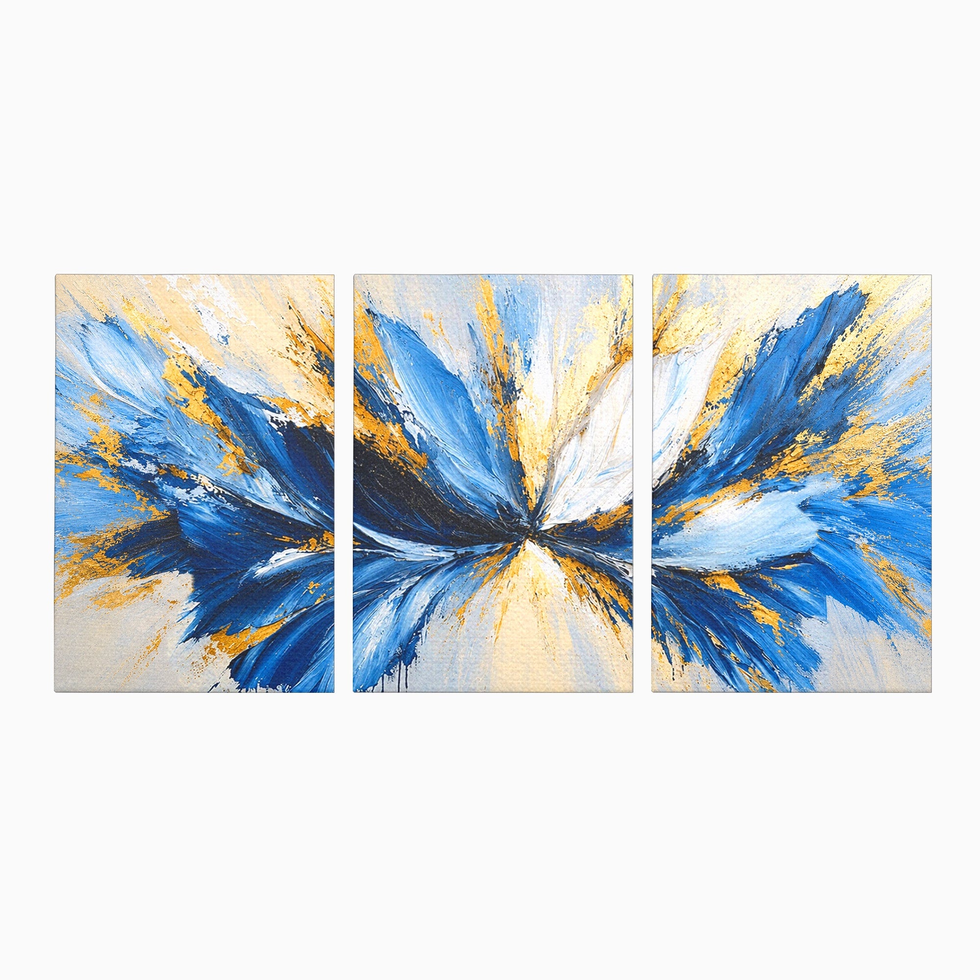 Set 3 Tablouri Canvas Premium LuxCanva® A3-1842, Explozie Abstracta, Abstract, Arta Moderna, Explozie, Living, Birou, Culori Vibrante