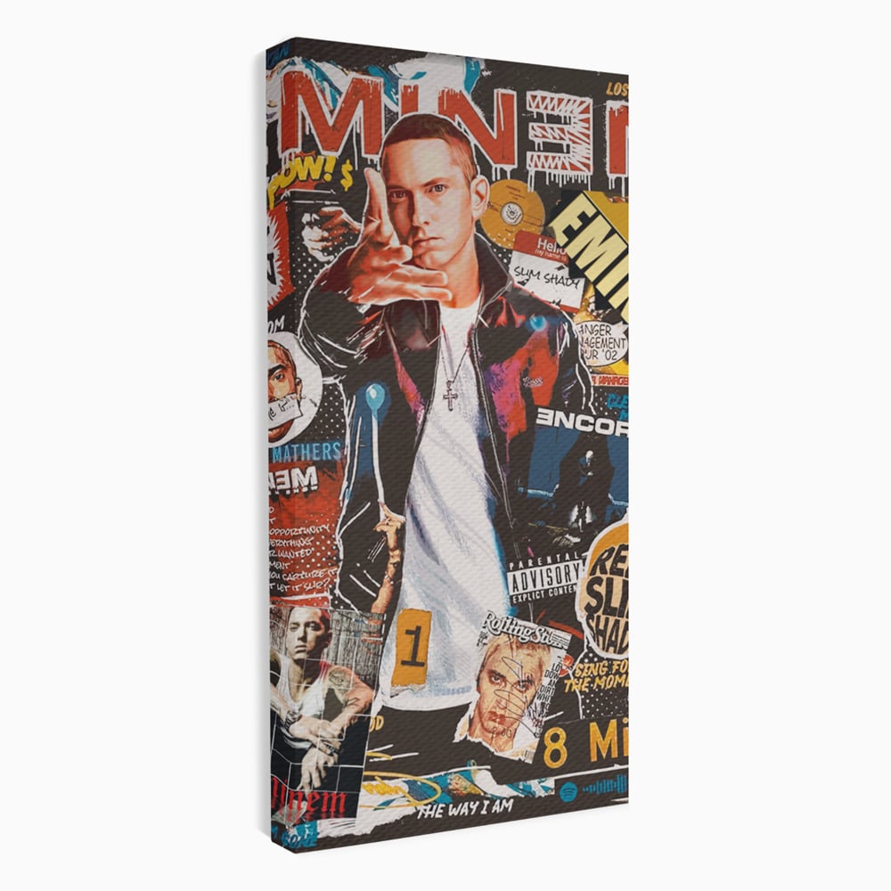 Tablou Canvas Premium LuxCanva® B1003, Eminem , Decorativ, Muzica, Vedete, Hip-Hop, Culori Vibrante