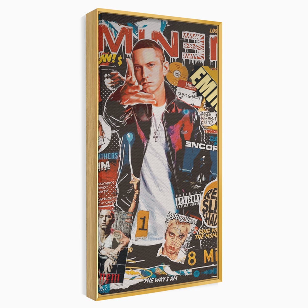 Tablou Canvas Premium LuxCanva® B1003, Eminem , Decorativ, Muzica, Vedete, Hip-Hop, Culori Vibrante