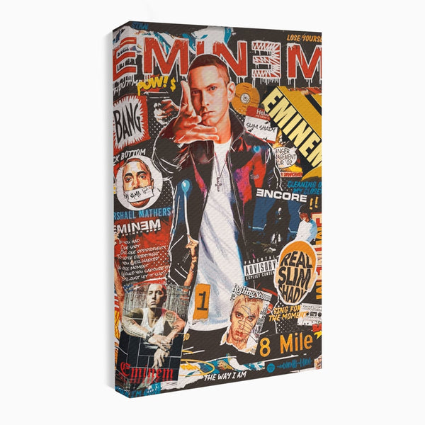 Tablou Canvas Premium LuxCanva® B1003, Eminem , Decorativ, Muzica, Vedete, Hip-Hop, Culori Vibrante