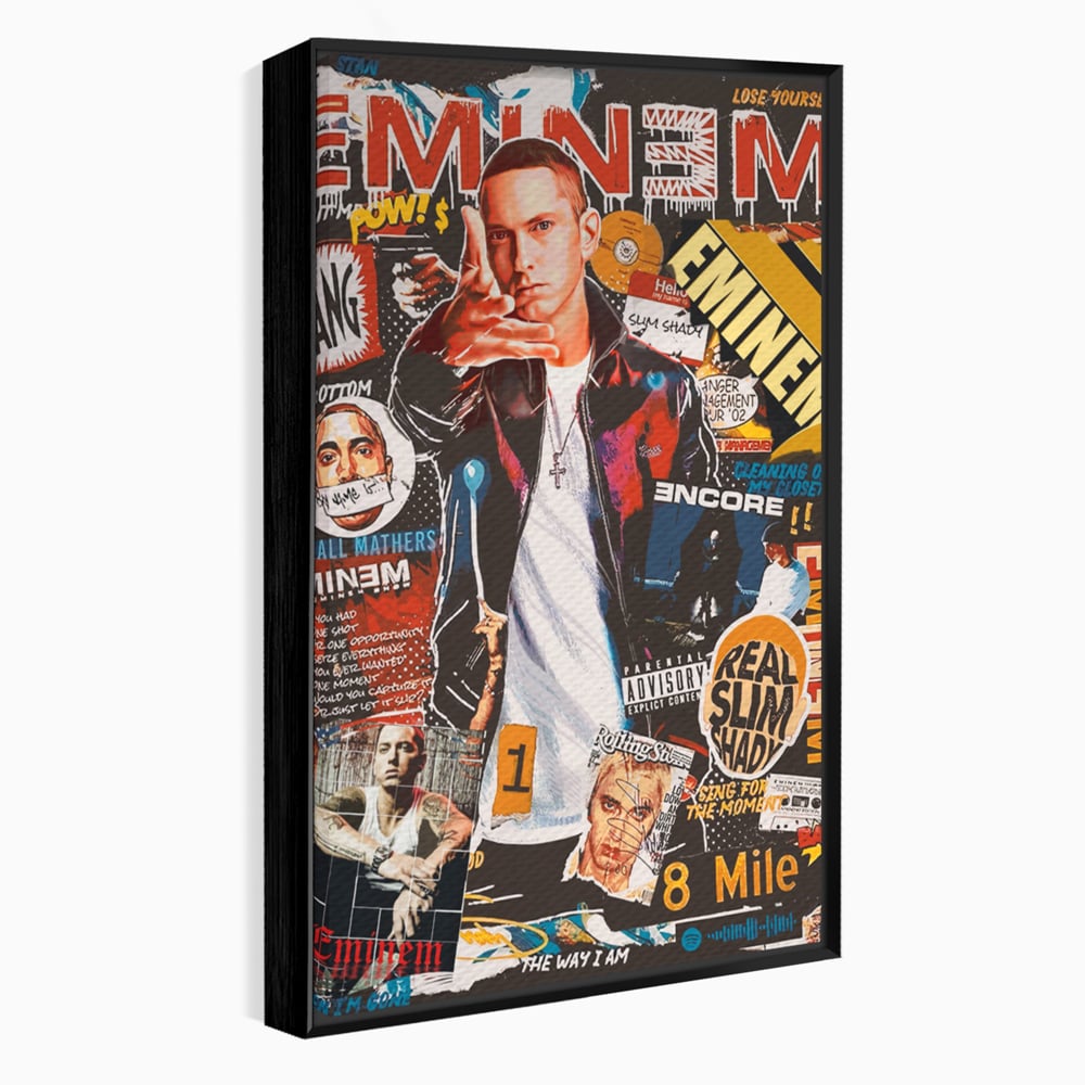 Tablou Canvas Premium LuxCanva® B1003, Eminem , Decorativ, Muzica, Vedete, Hip-Hop, Culori Vibrante