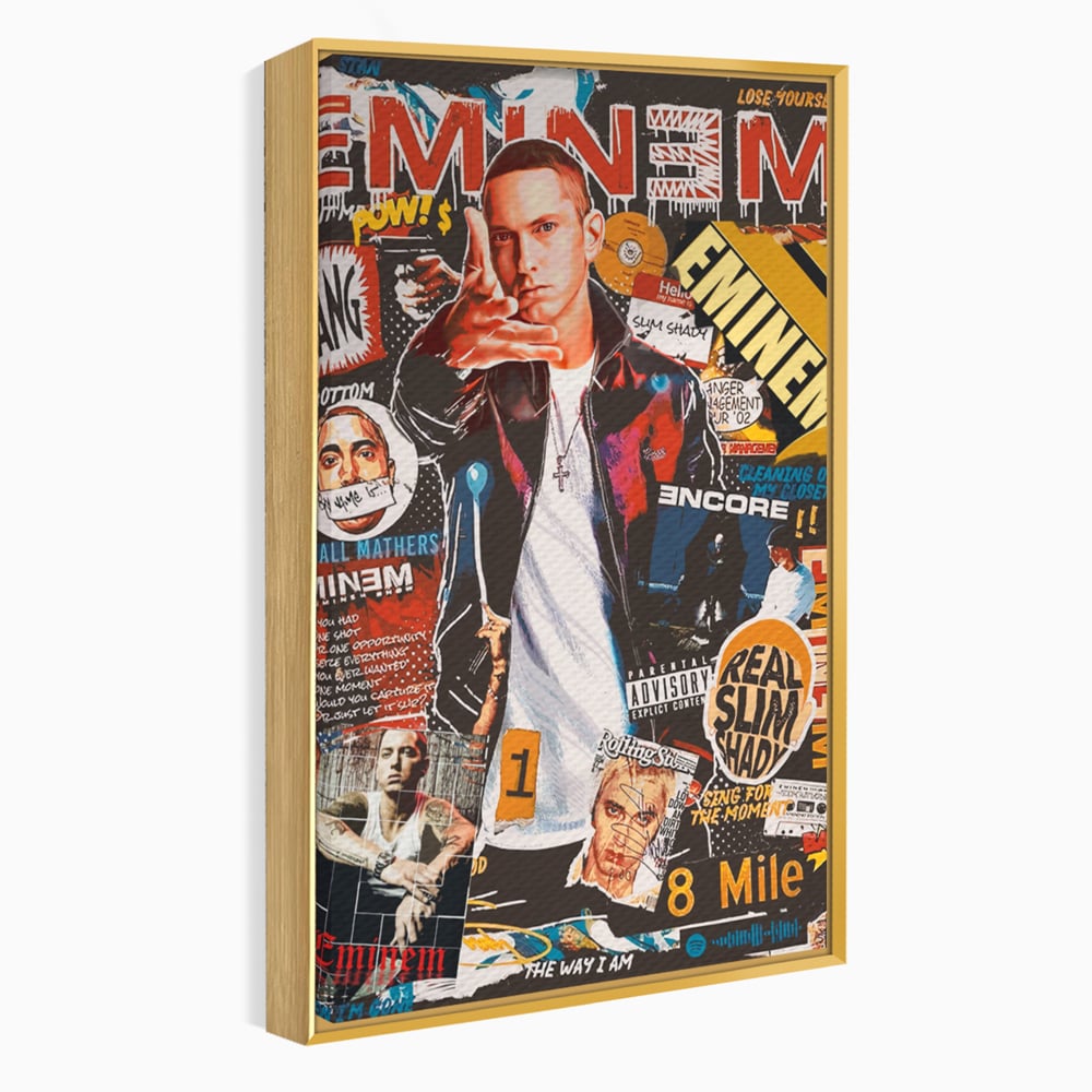 Tablou Canvas Premium LuxCanva® B1003, Eminem , Decorativ, Muzica, Vedete, Hip-Hop, Culori Vibrante