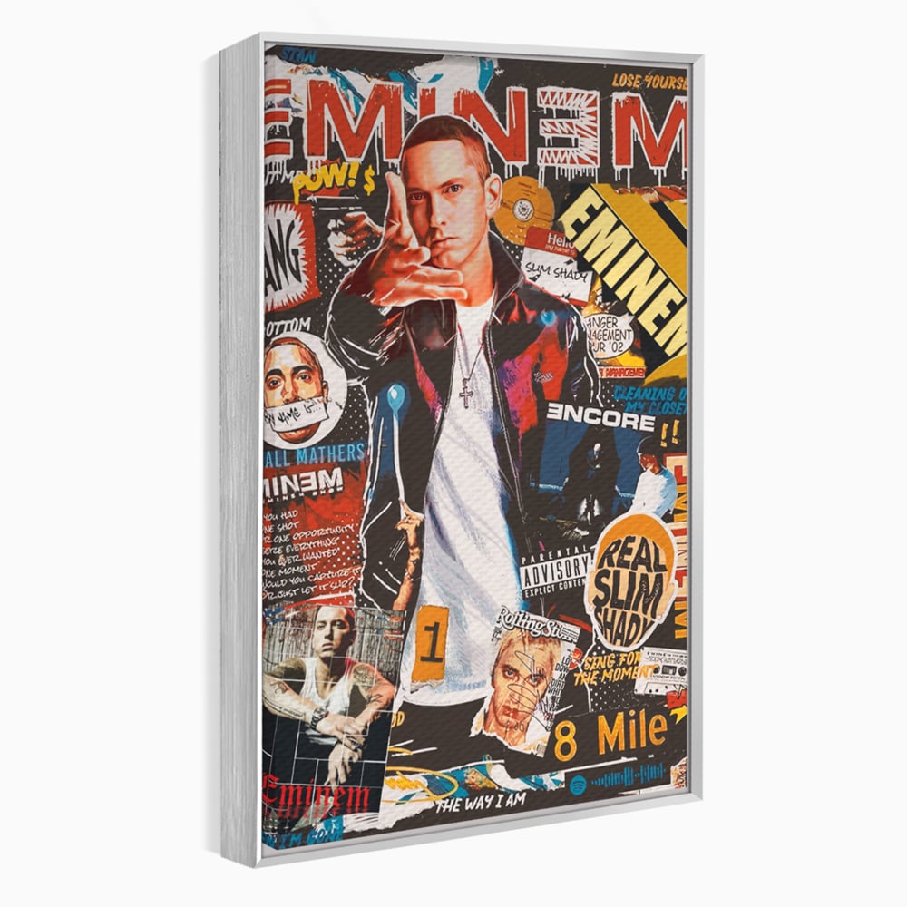 Tablou Canvas Premium LuxCanva® B1003, Eminem , Decorativ, Muzica, Vedete, Hip-Hop, Culori Vibrante